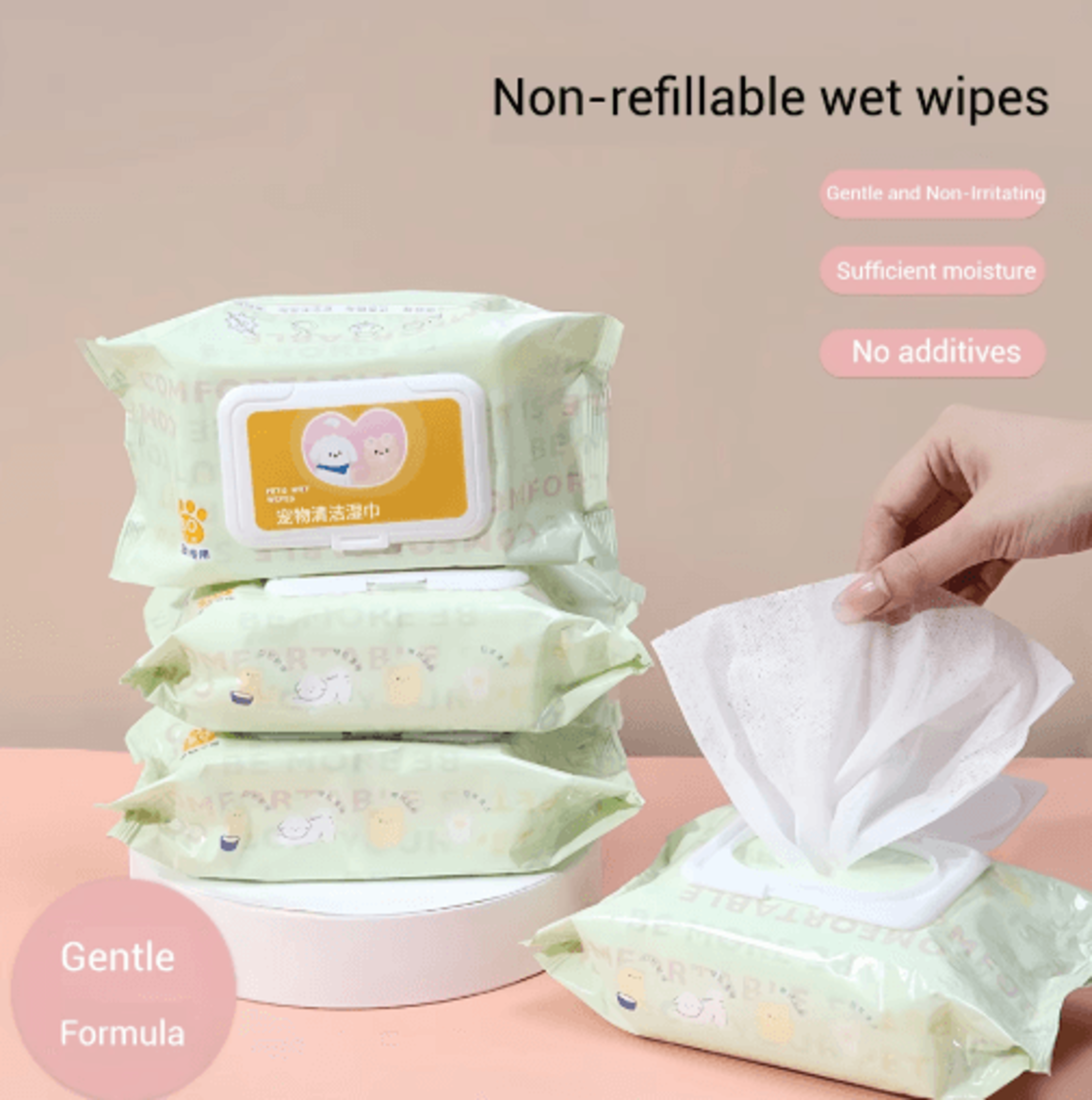3-pack pet cleaning wipes pet wipes for tear stains, body cleaning & fresh odor control