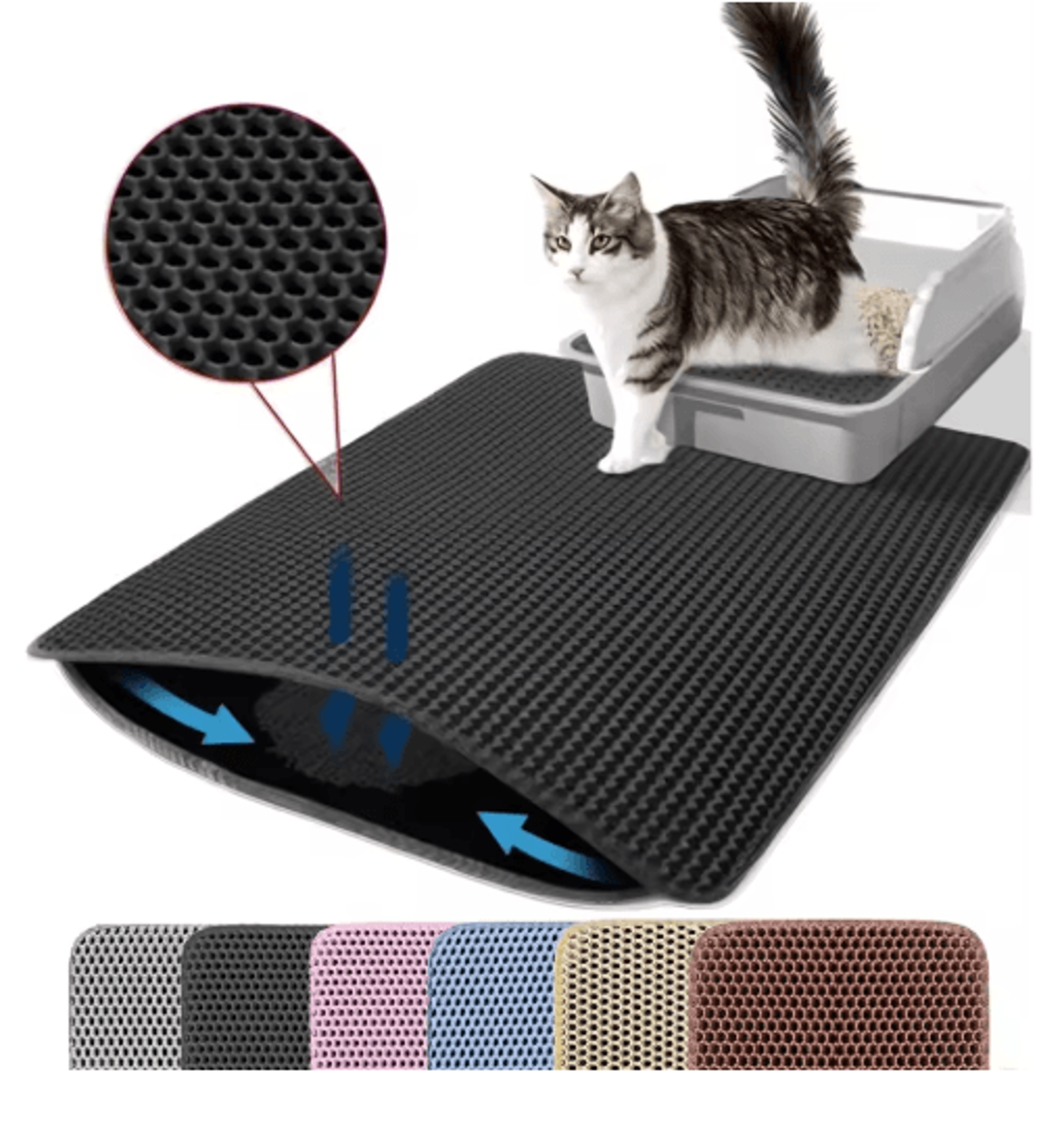 Litter Mat Cat Litter Mat With DoubleLayer Waterproof Design For Cleaner Floors 3