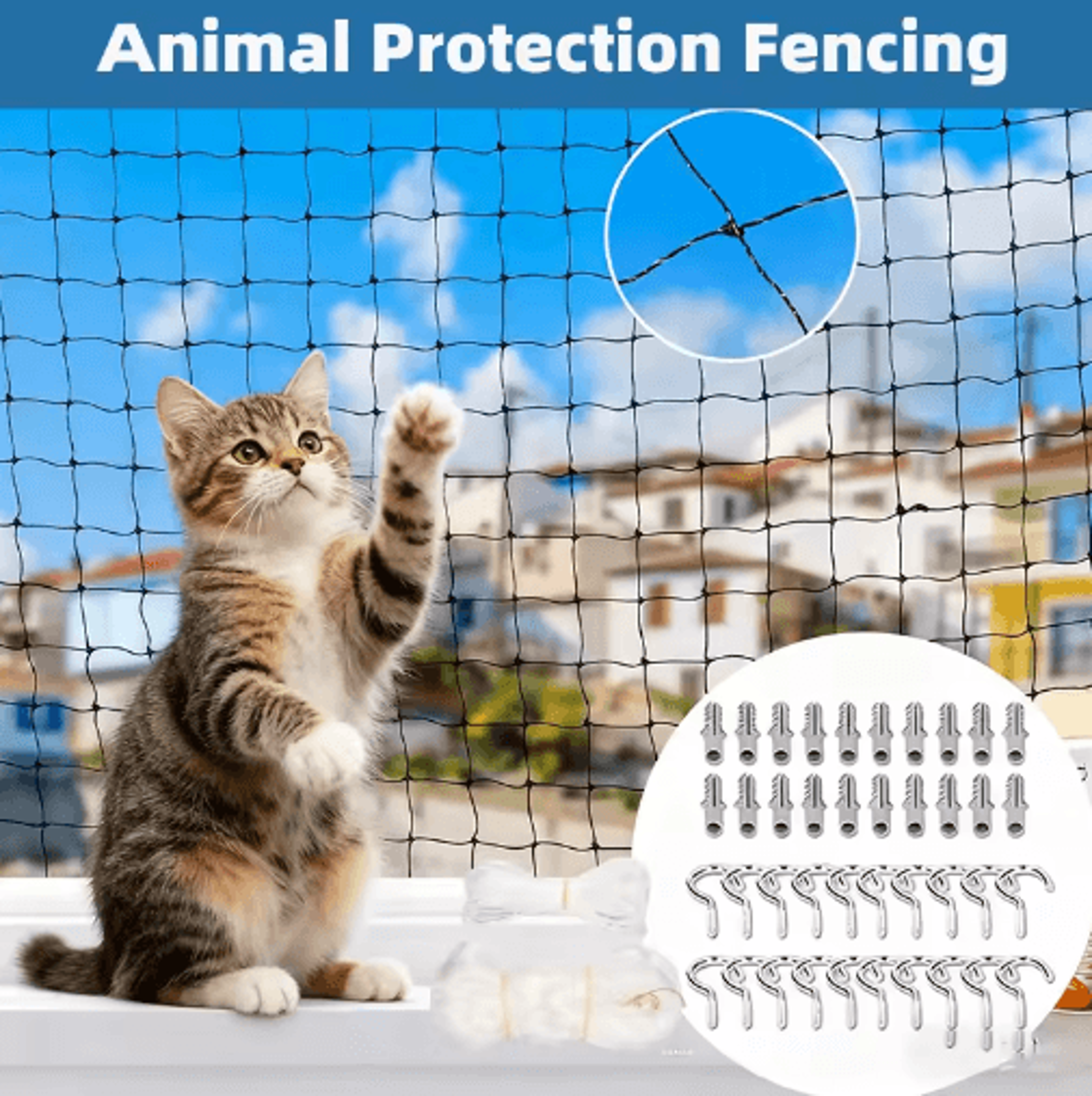 Pet Safety Balcony Net  Cat Safety Net For Balconies Windows Stairs  Doorways 8