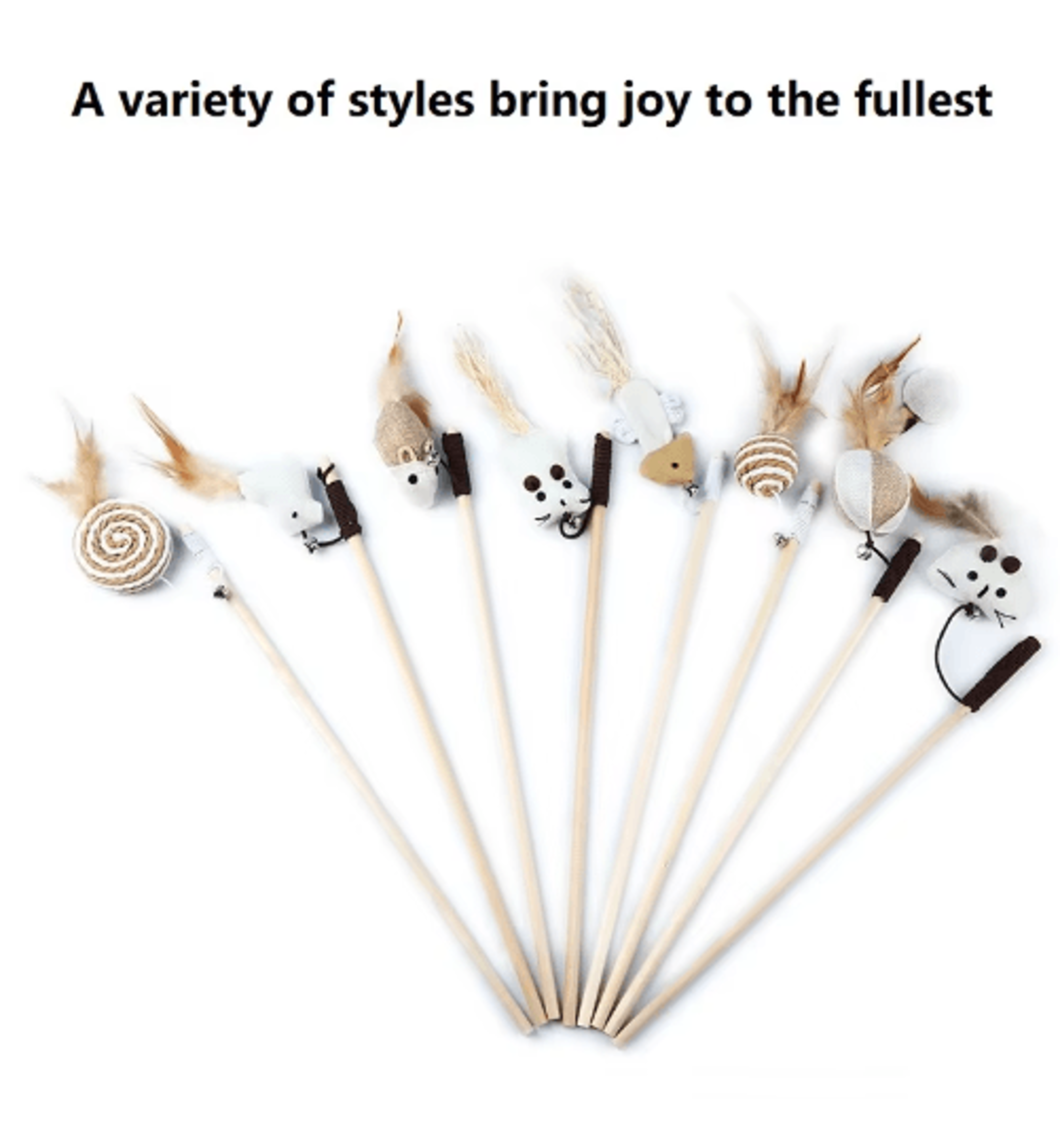 Feather BChase Interactive Cat Wand Toy With Colorful Feather Teaser 9