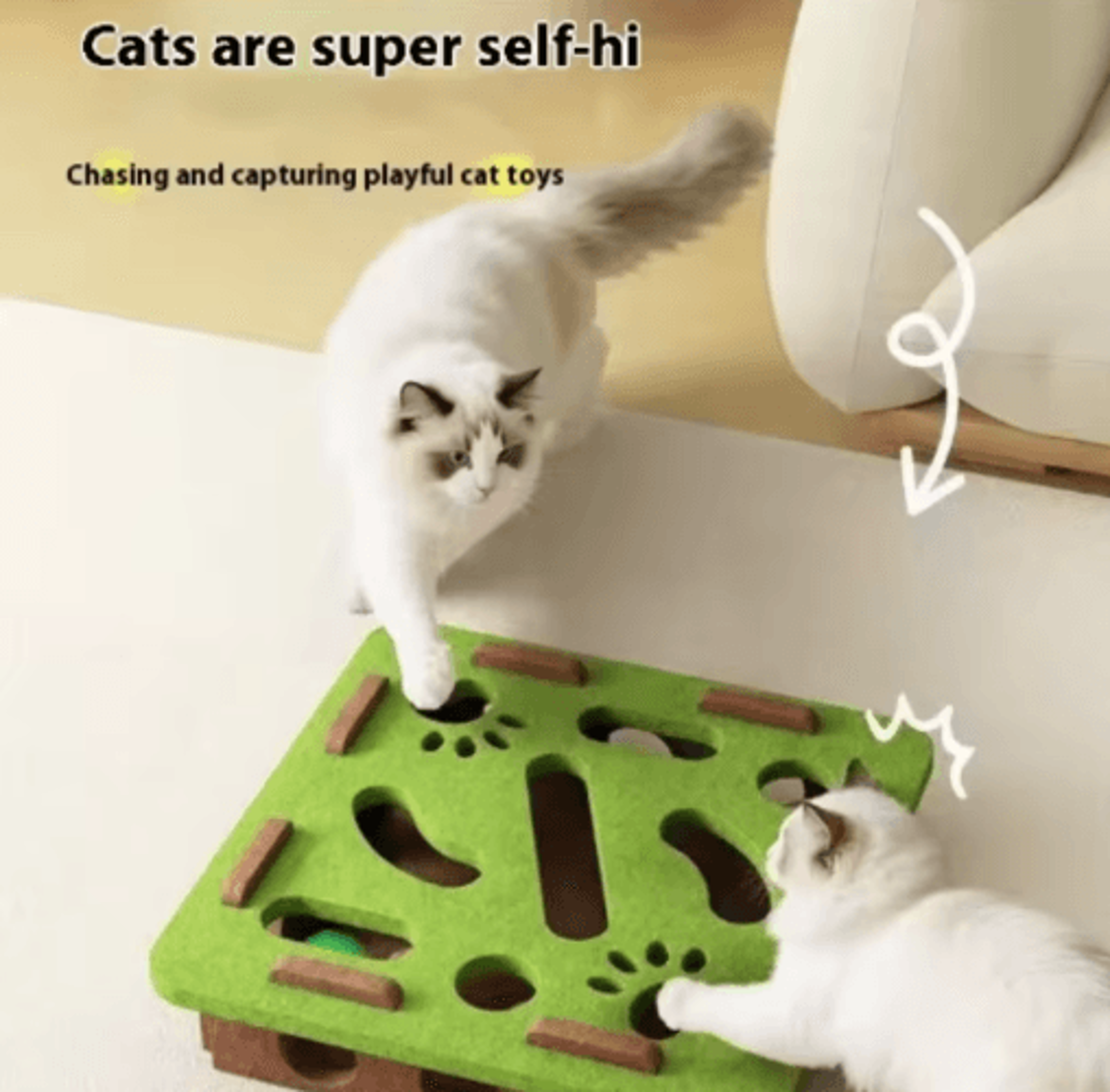 Play Tunnel Interactive Cat Maze Puzzle Toy With Bell Balls 0