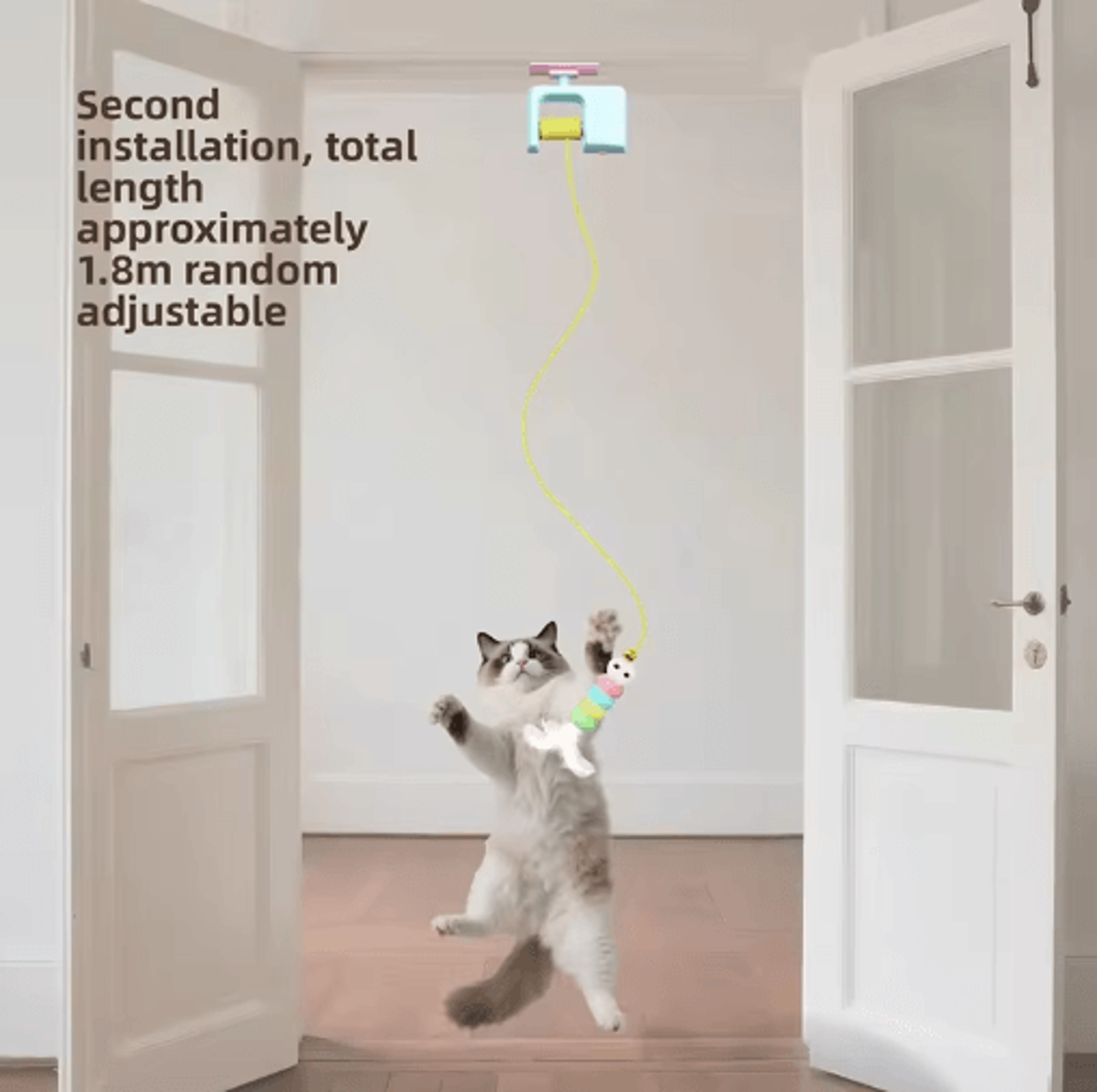 Hunt Bounce Automatic Door Hanging Cat Toy With Jumping YoYo Actio 10