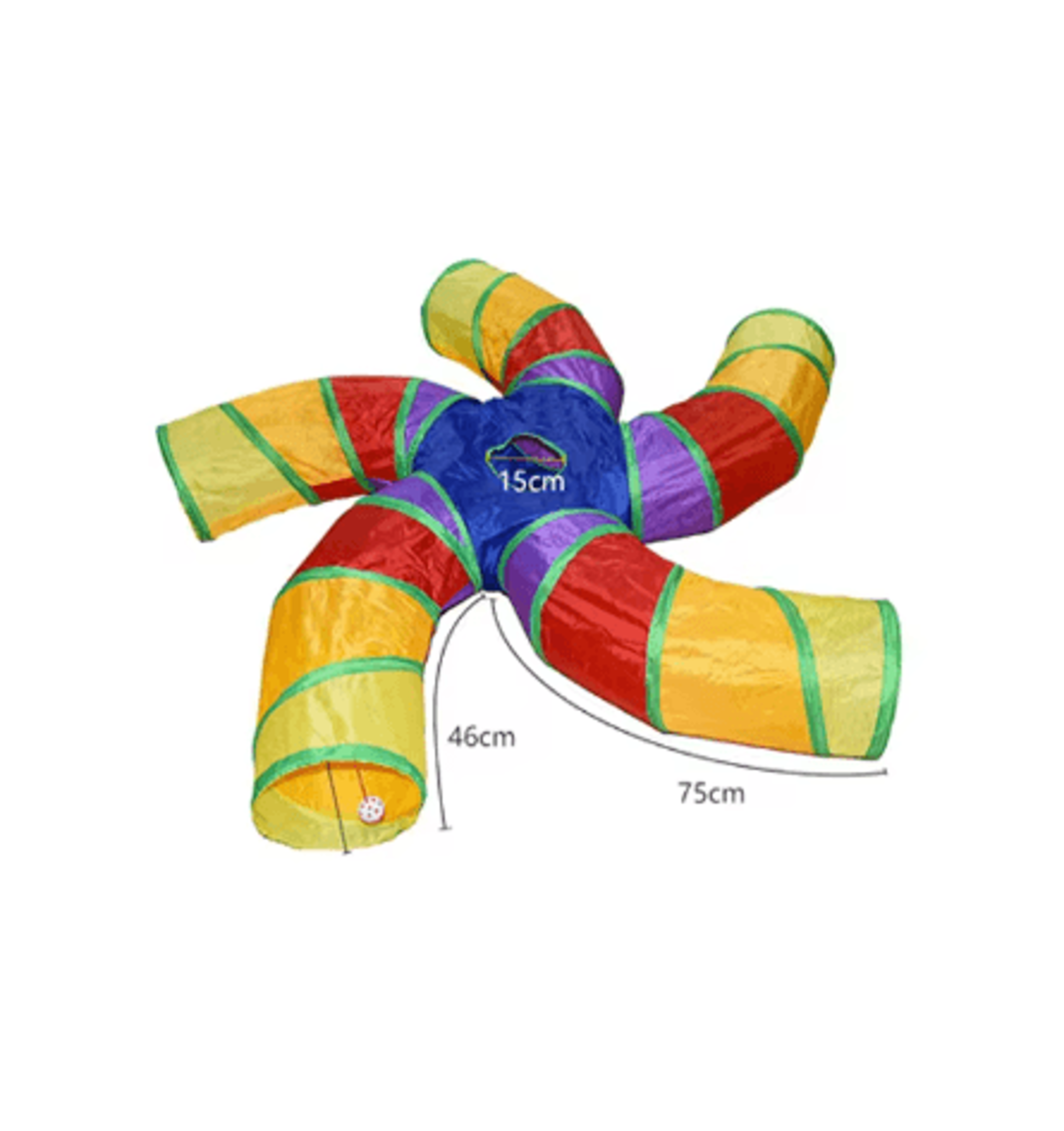 Rainbow Hide Collapsible Cat Tunnel Toy For Indoor Cats 13