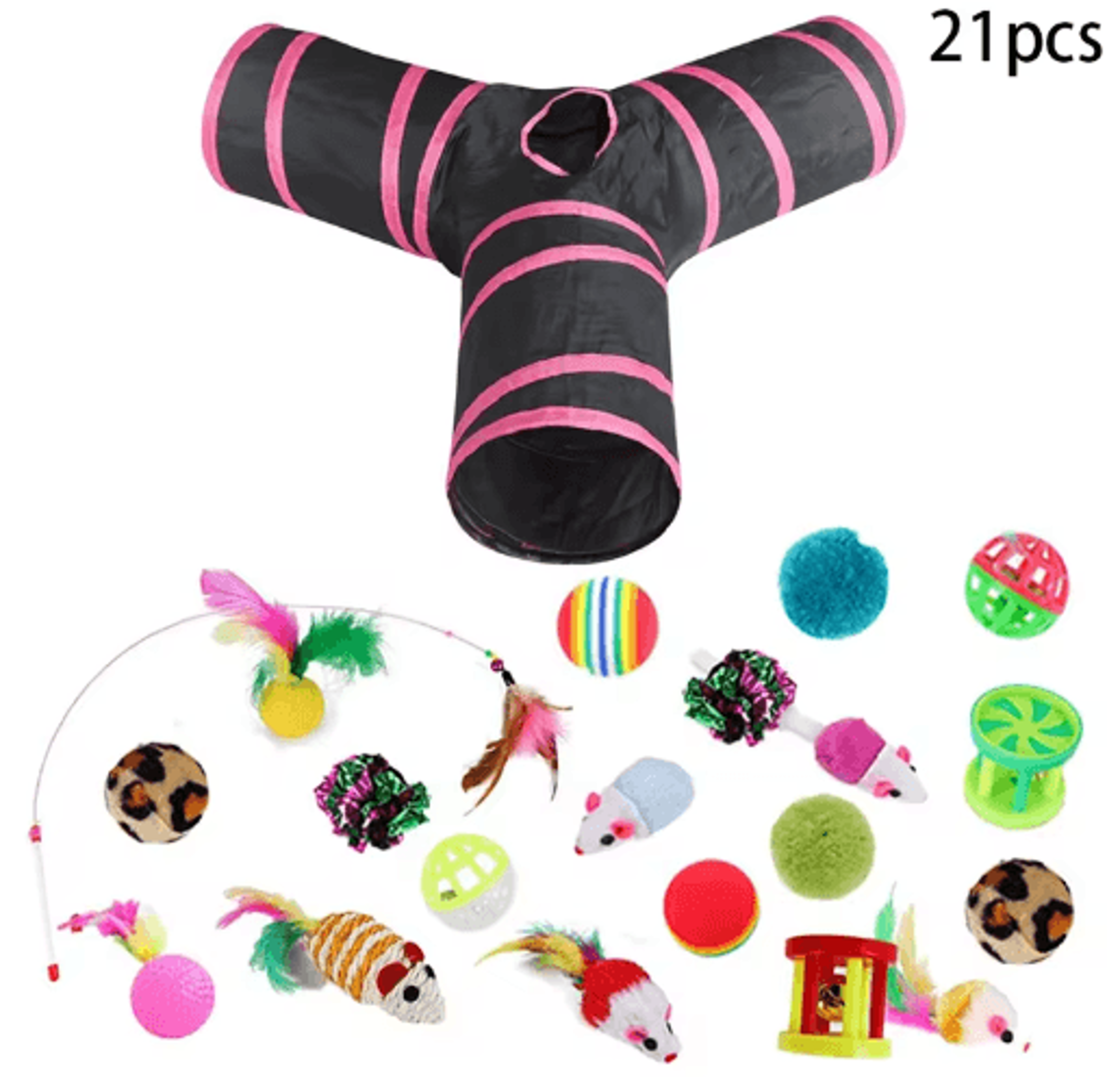 Rainbow Hide Collapsible Cat Tunnel Toy For Indoor Cats 7