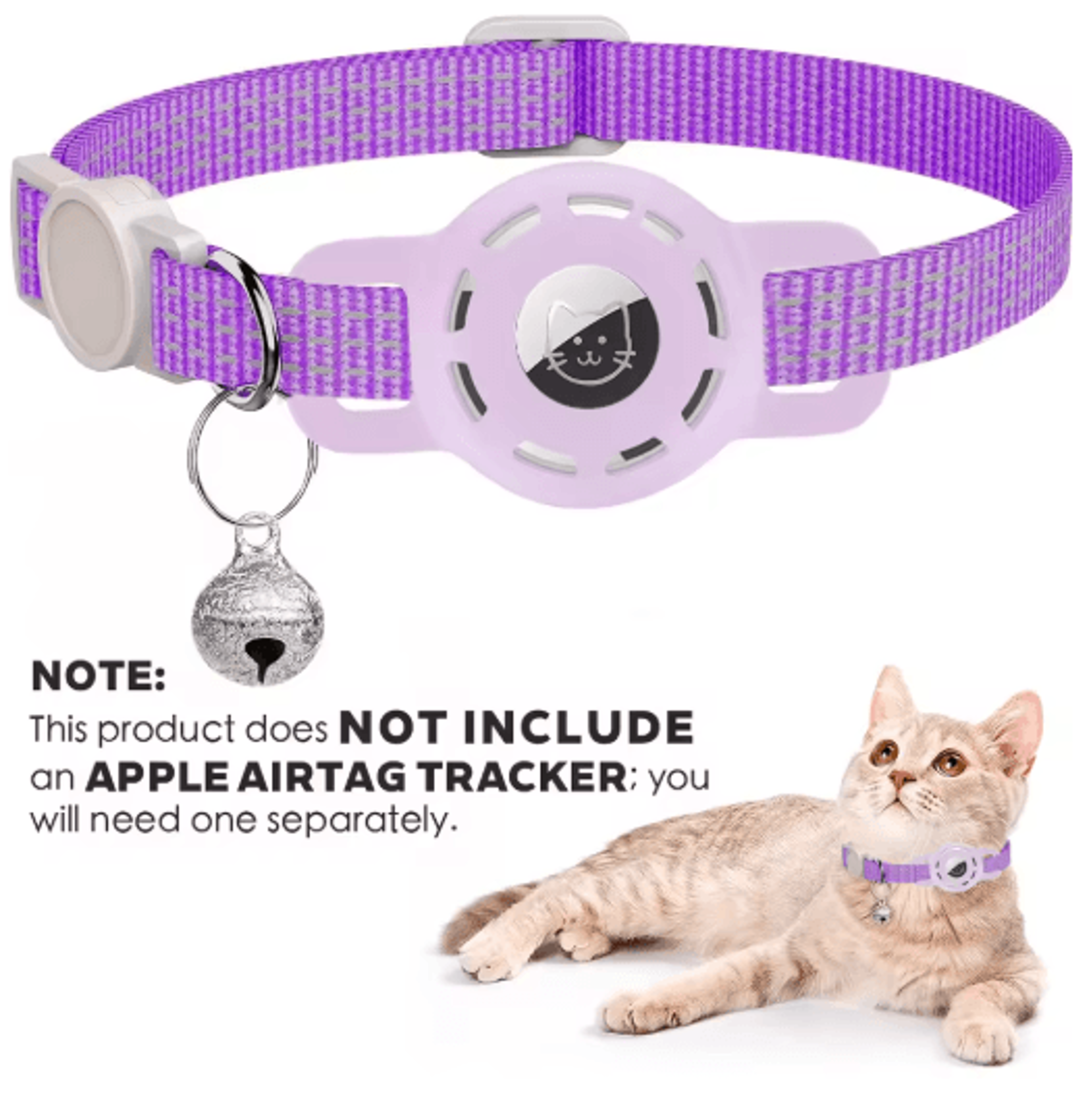 SafeTrack Reflective AirTag Pet Collar With Breakaway Safety Buckle 3