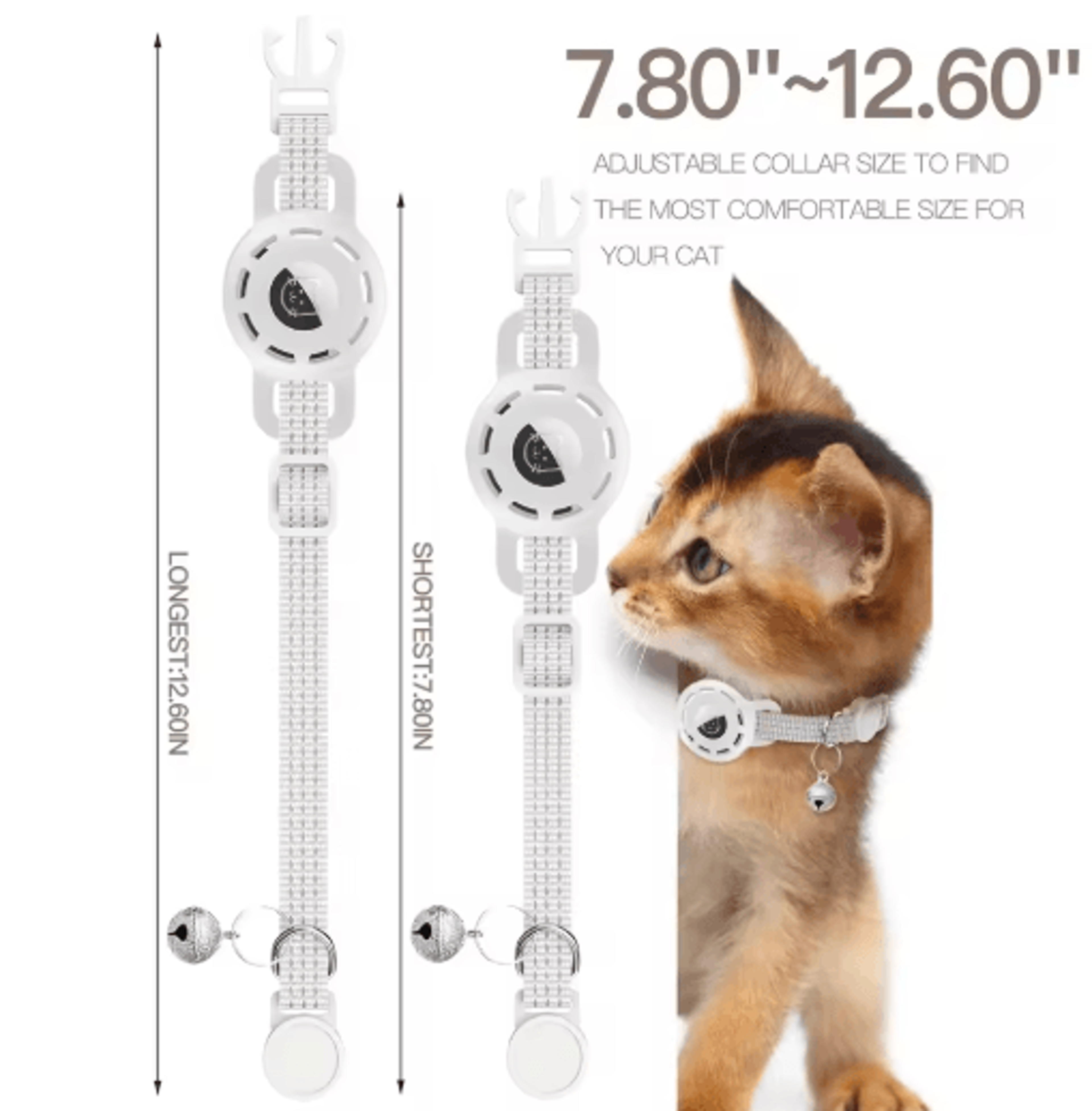 SafeTrack Reflective AirTag Pet Collar With Breakaway Safety Buckle 15