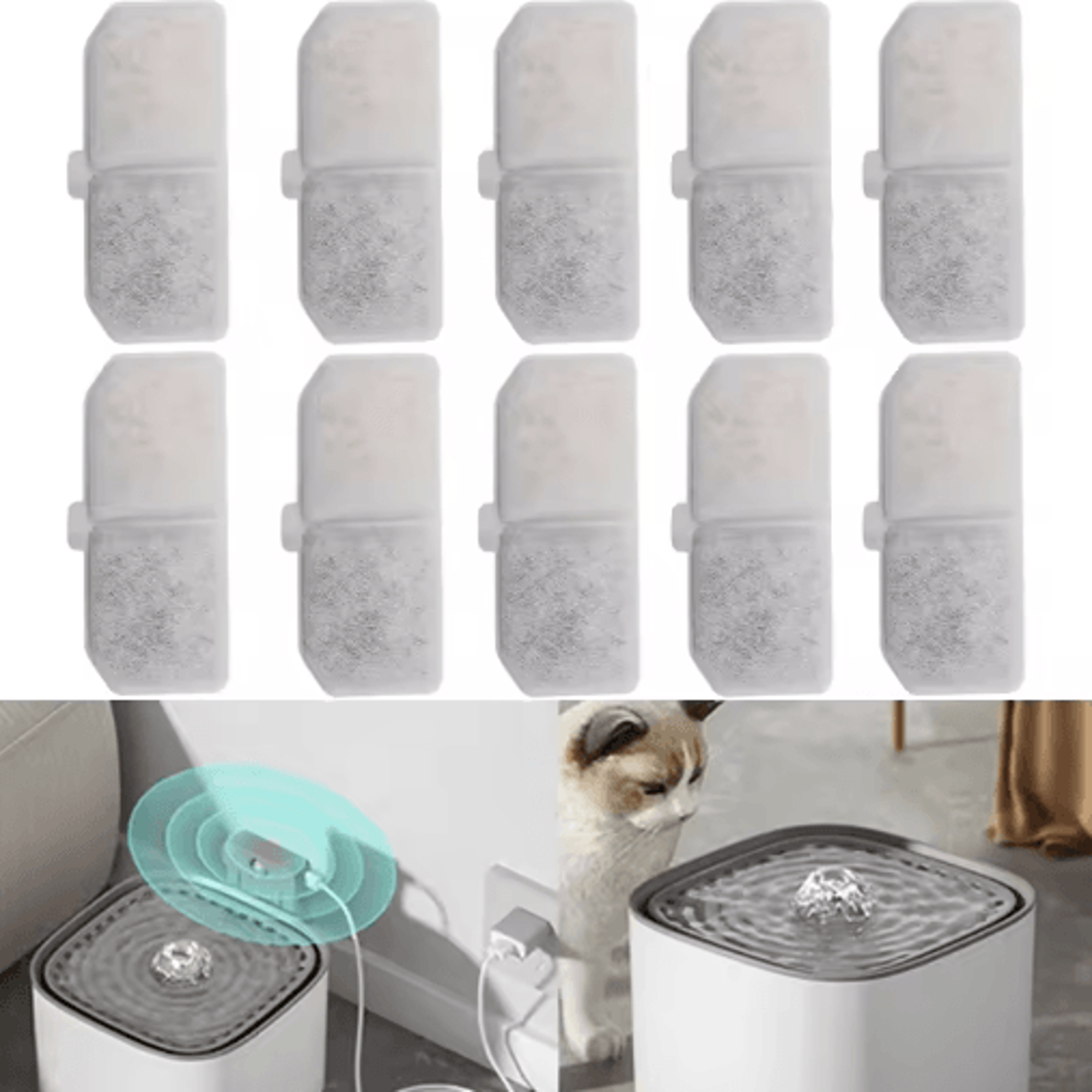 pureflow replacement water filters for cat & dog water fountains