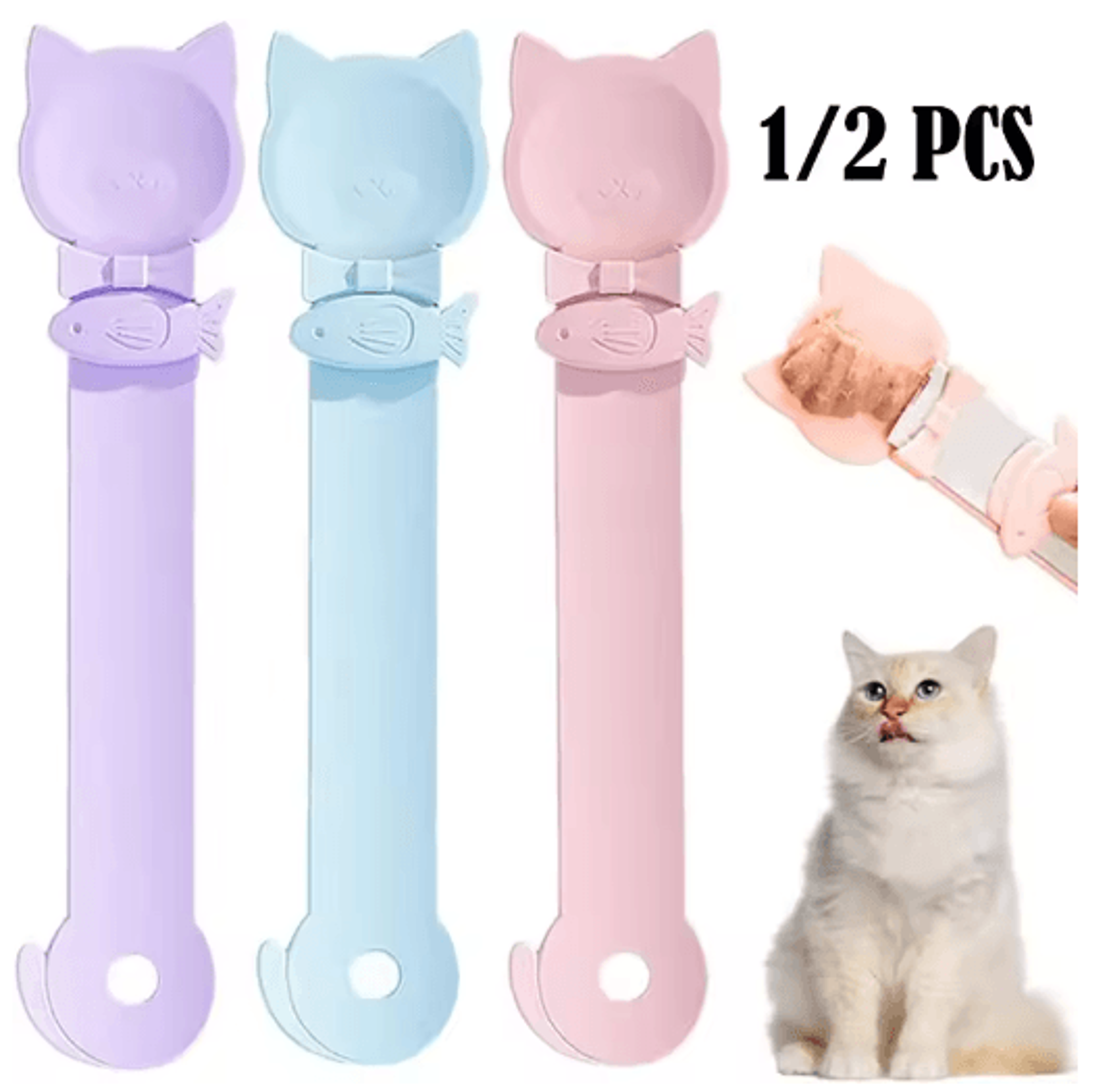 lick ease long handle wet food feeder spoon for cats