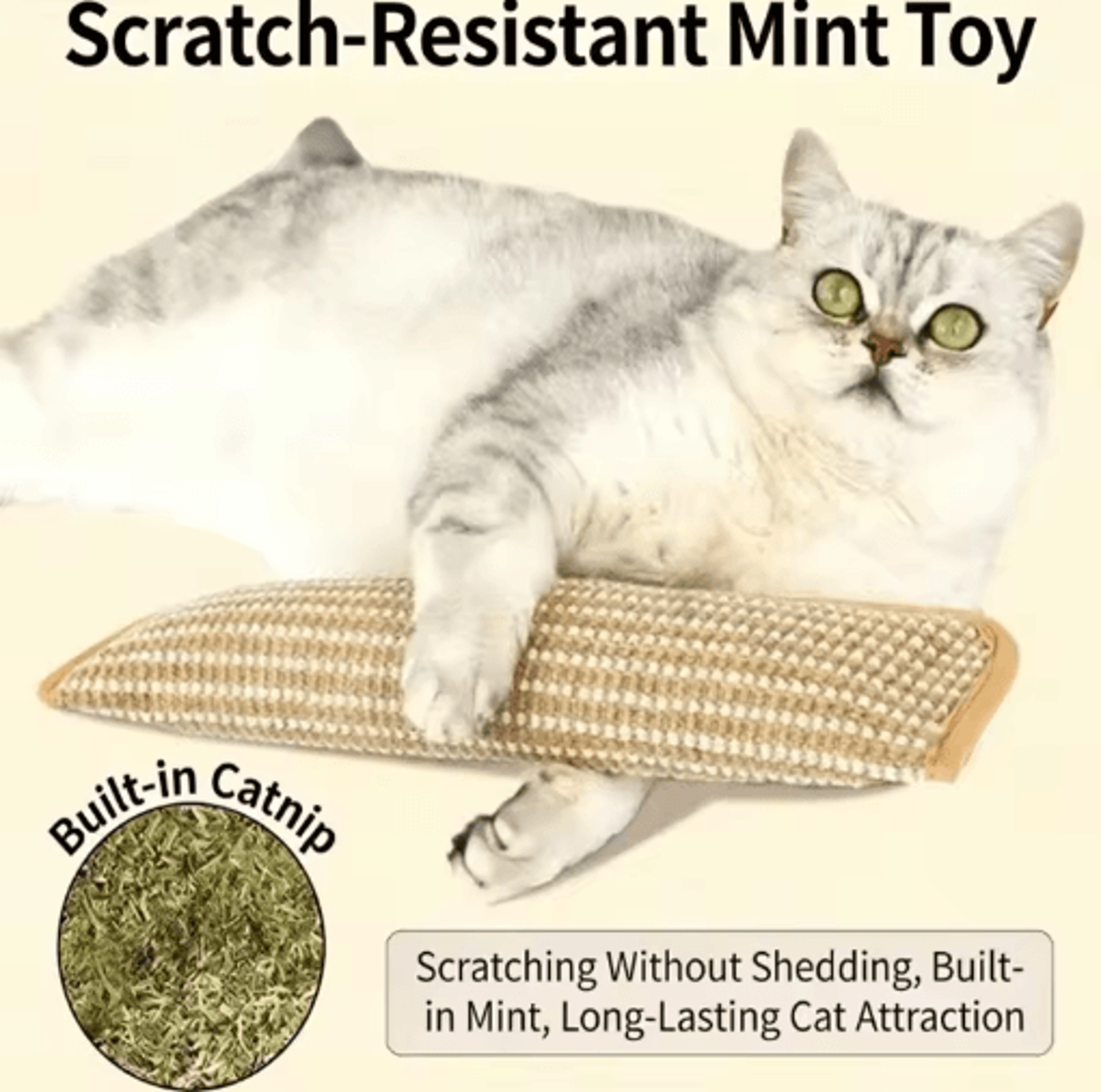 interactive cat scratcher toy with catnip pillow and claw grinding
