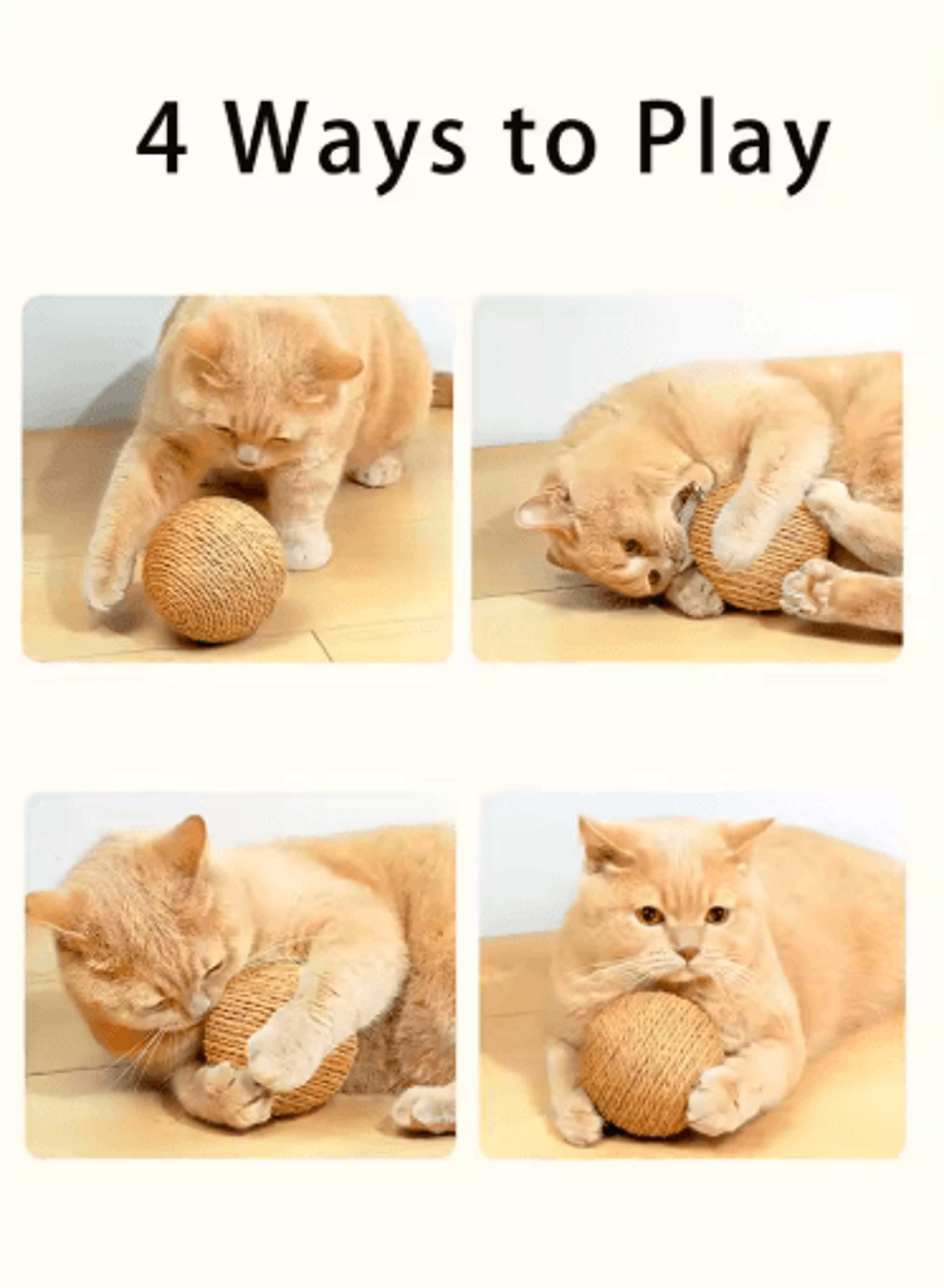 Sisal Sound Interactive Cat Scratching Ball For Play  Dental Care 6