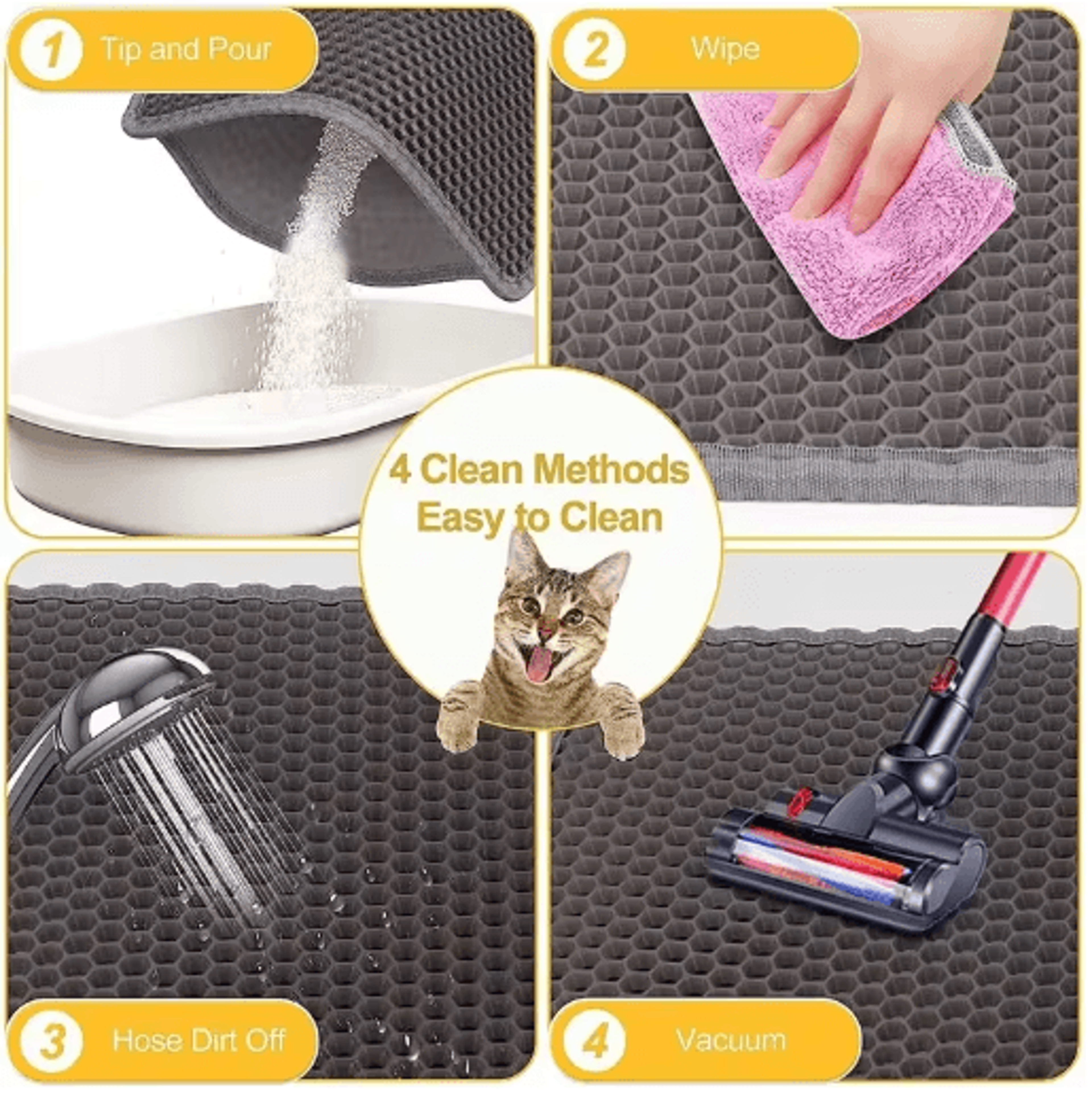 Extra Large Honeycomb Cat Litter Mat For Easy Cleanup And Floor Protection 3