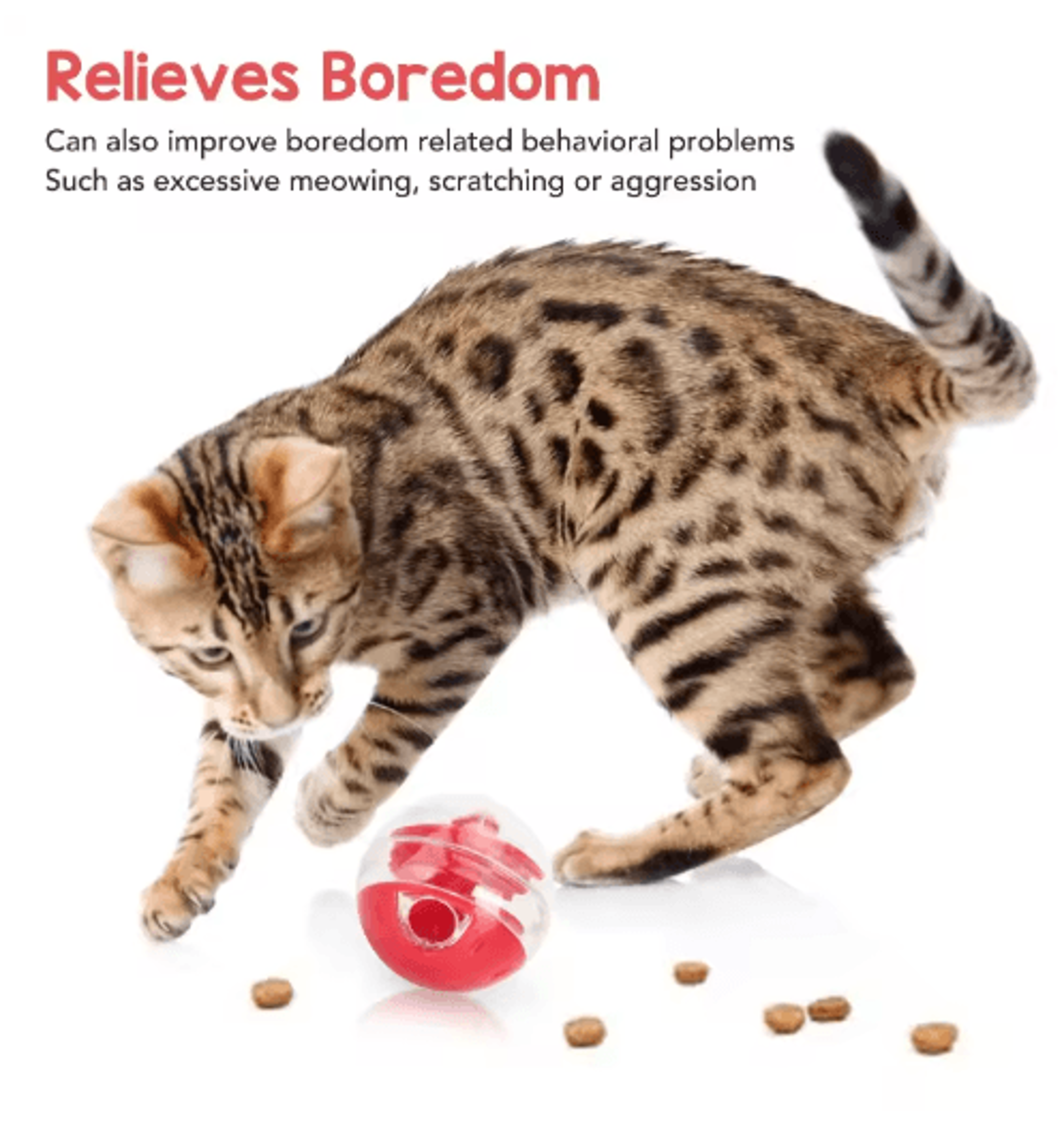 Interactive Cat Treat Dispensing Ball For Slow Feeding And Puzzle Play 5