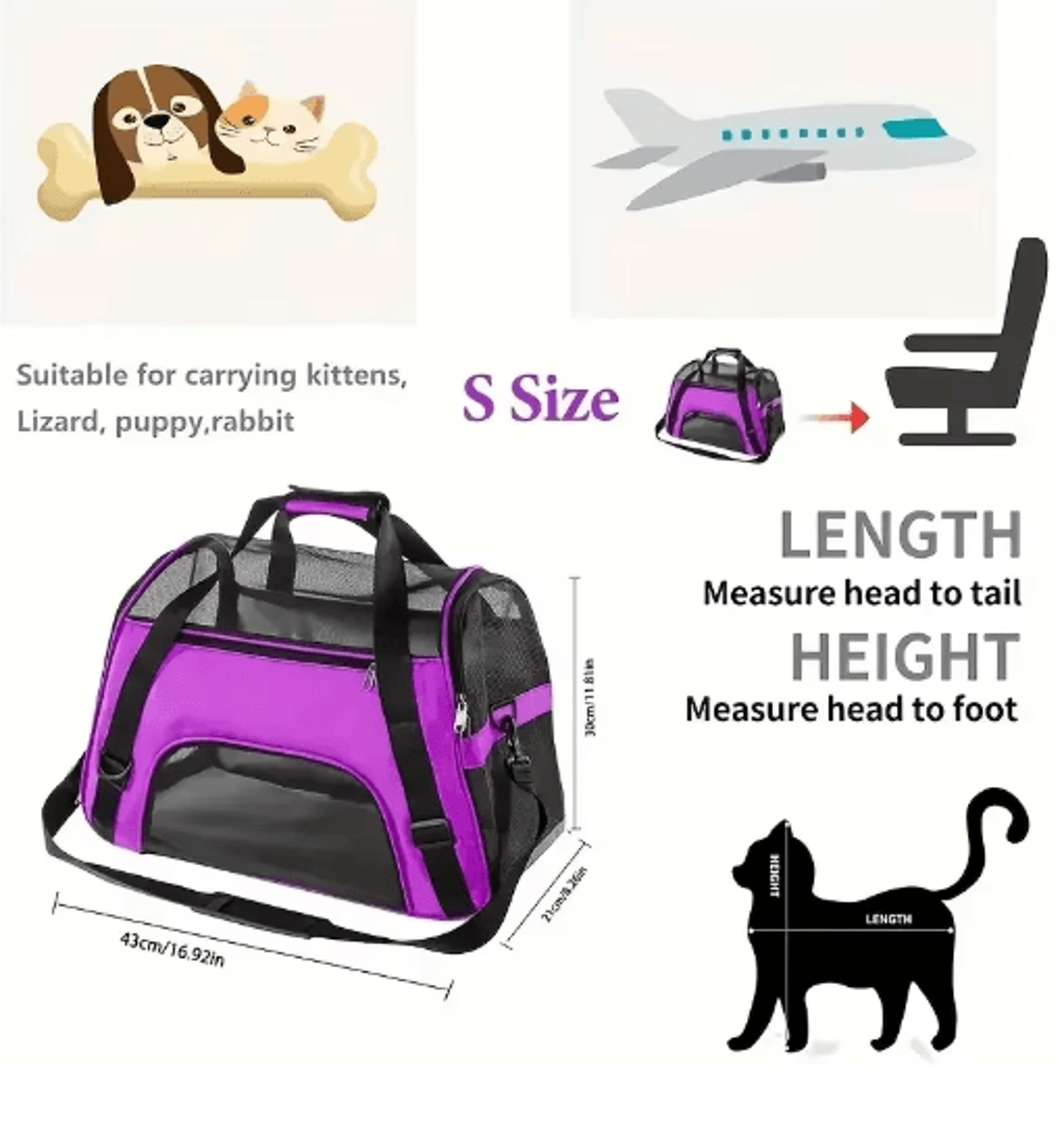 Portable Mesh Pet Carrier Bag For Cats And Small Dogs 7