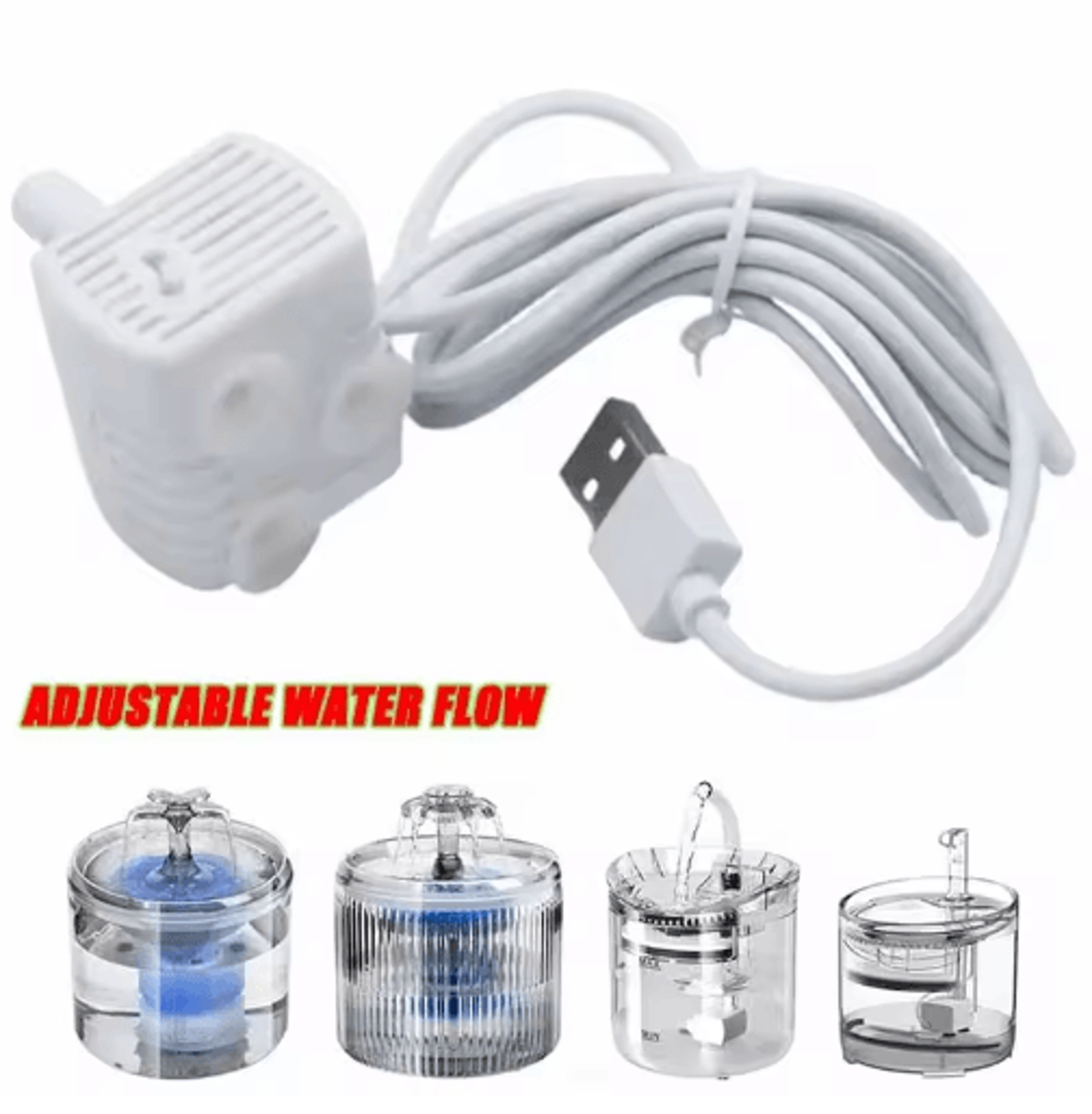 replacement water pump for pet water fountain with anti-dry burn protection