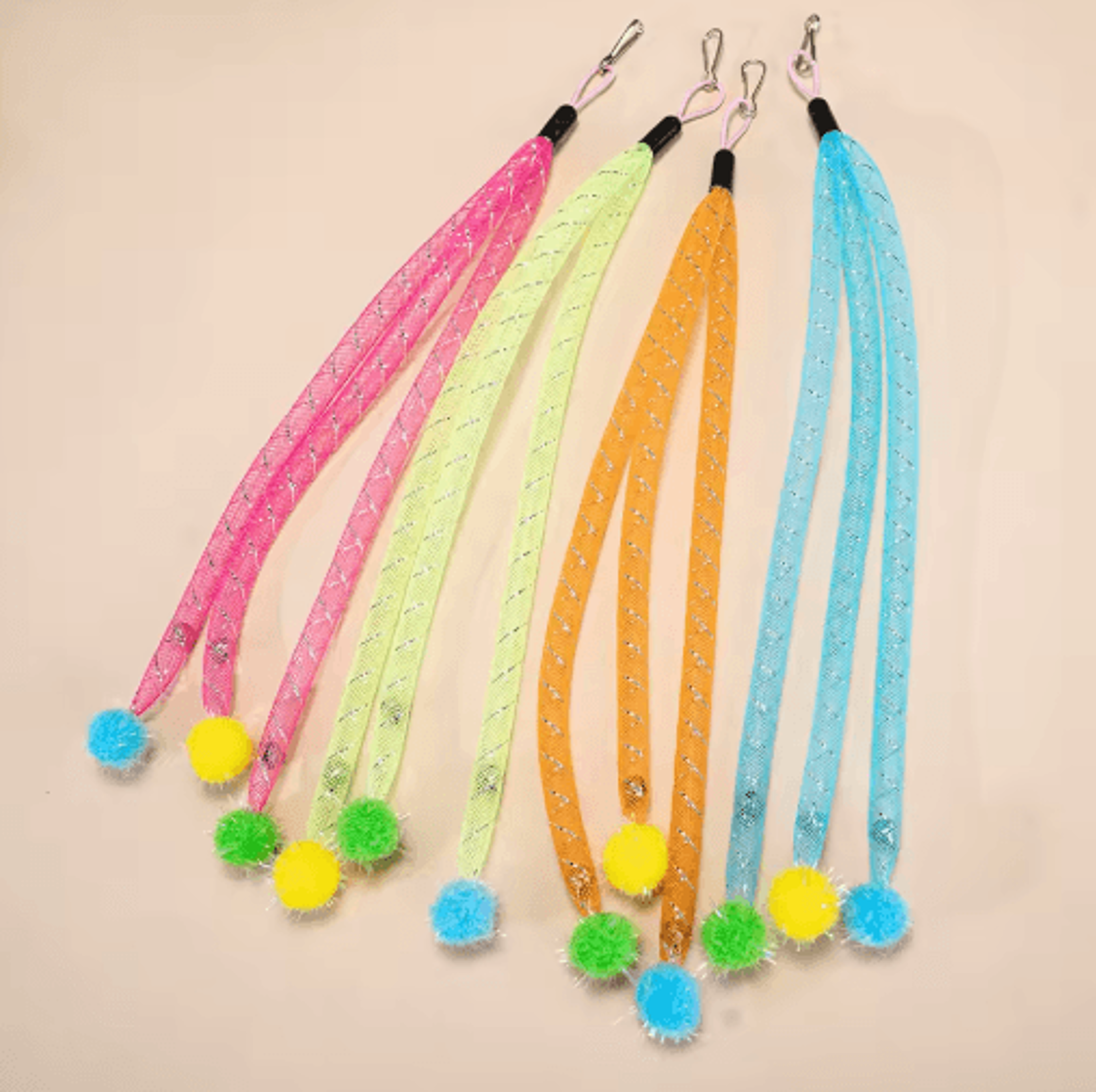 interactive cat wand replacement head set – elastic teaser ball attachments for endless play