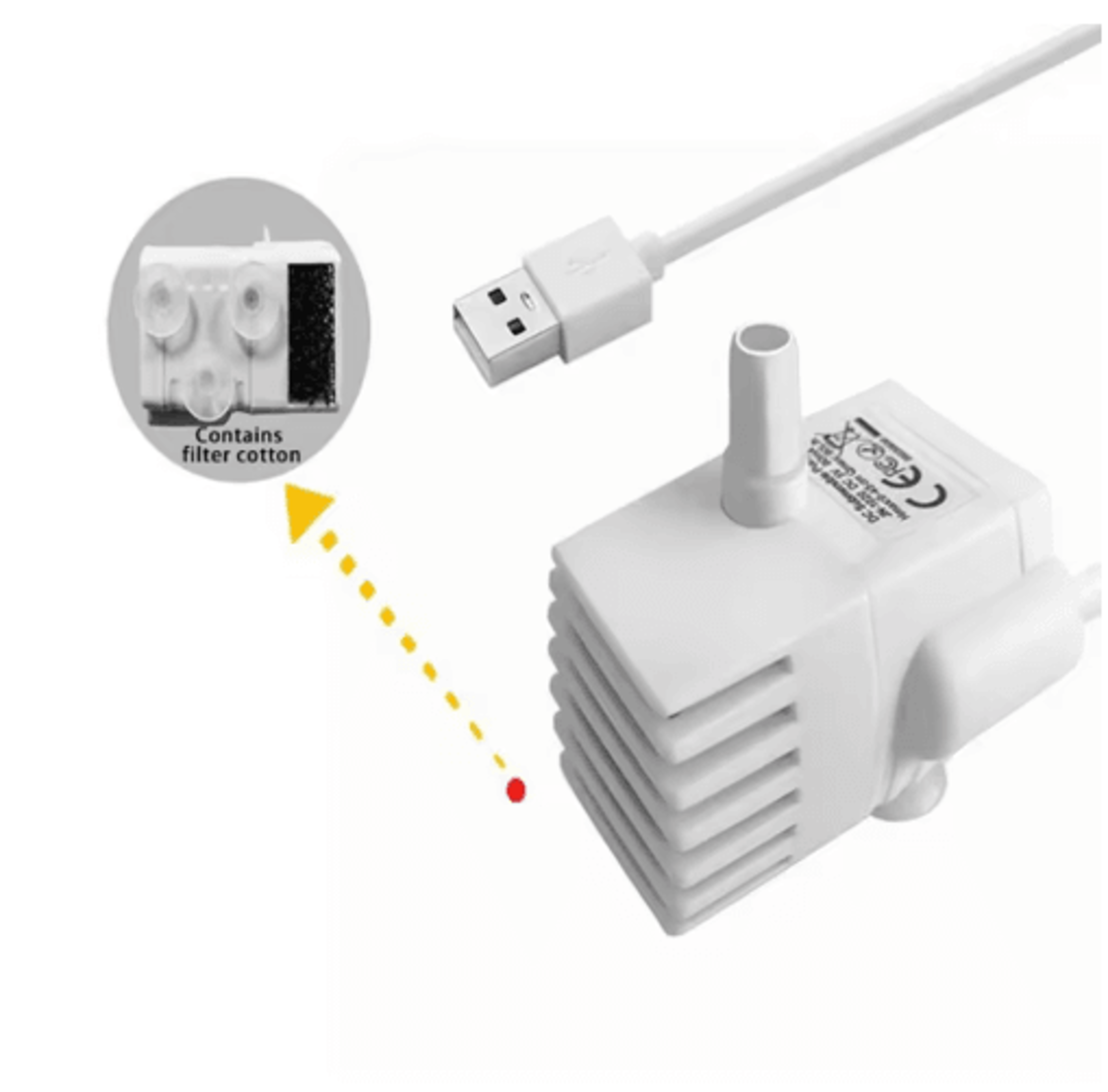 USB Pet Fountain Water Pump With LED Light  Replacement Motor For Cat Water Dispensers 2