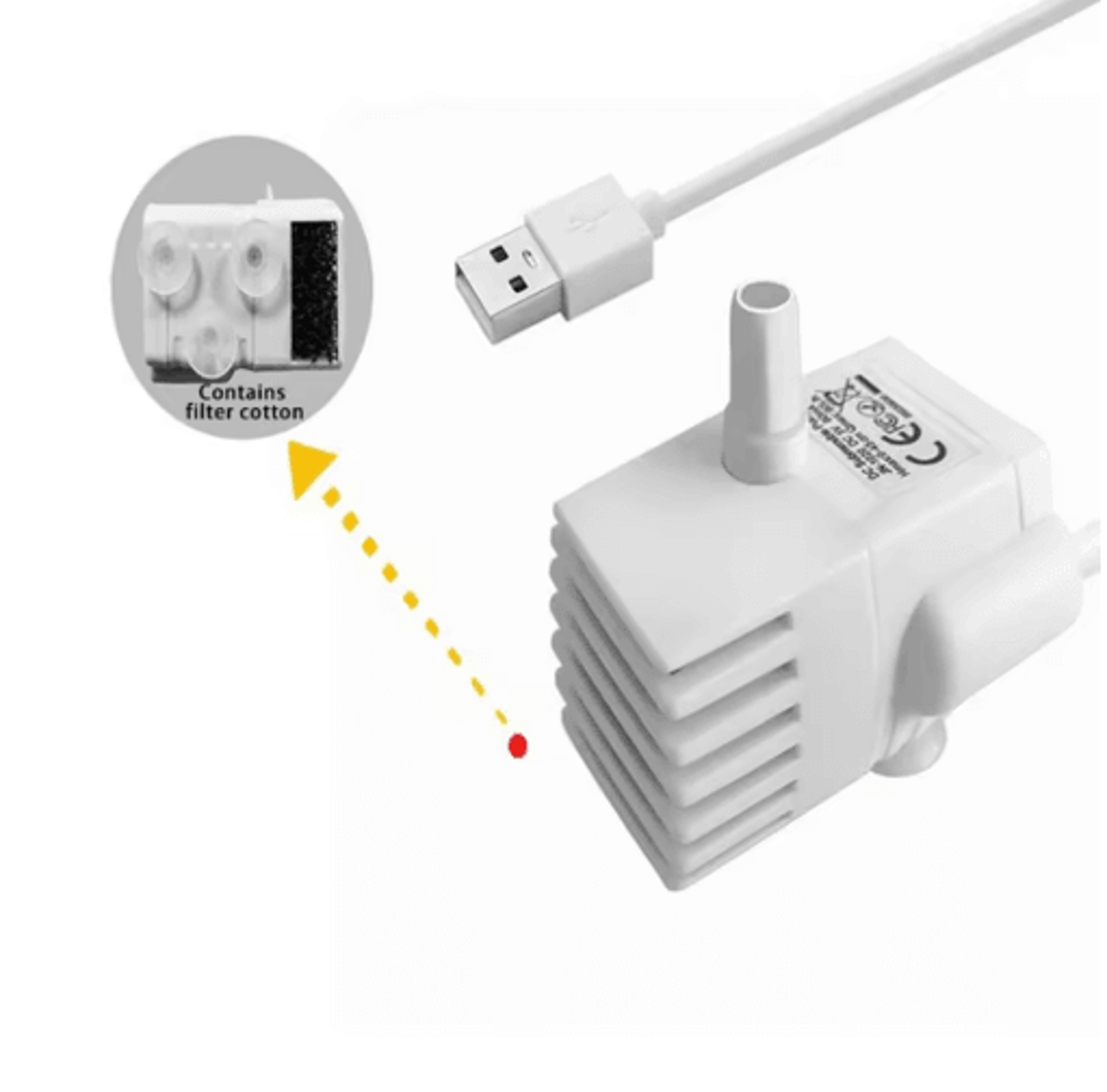 USB Pet Fountain Water Pump With LED Light  Replacement Motor For Cat Water Dispensers 8