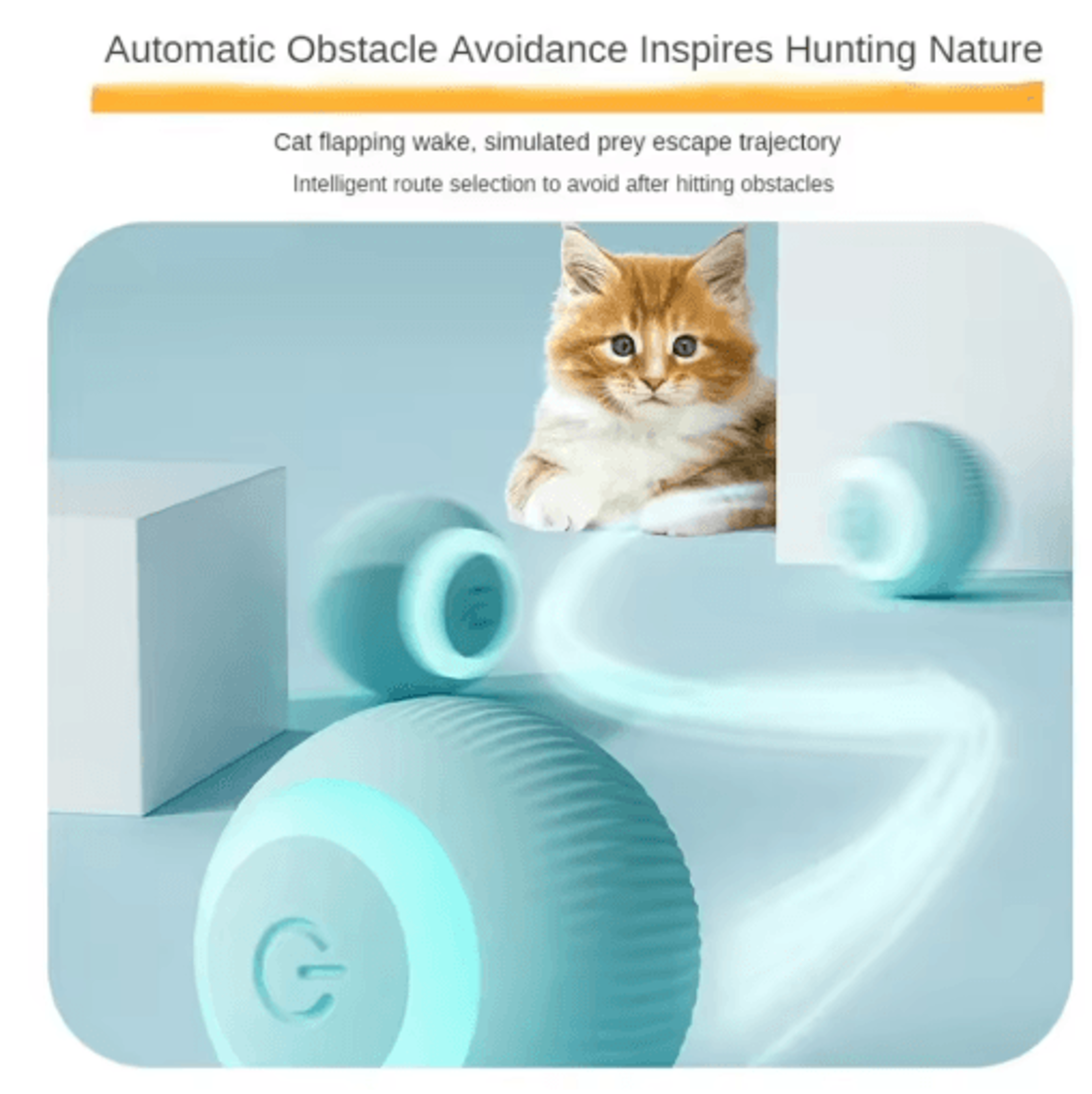 Rechargeable Rolling Electric Cat Ball  Interactive Smart Toy For Indoor Cats 5