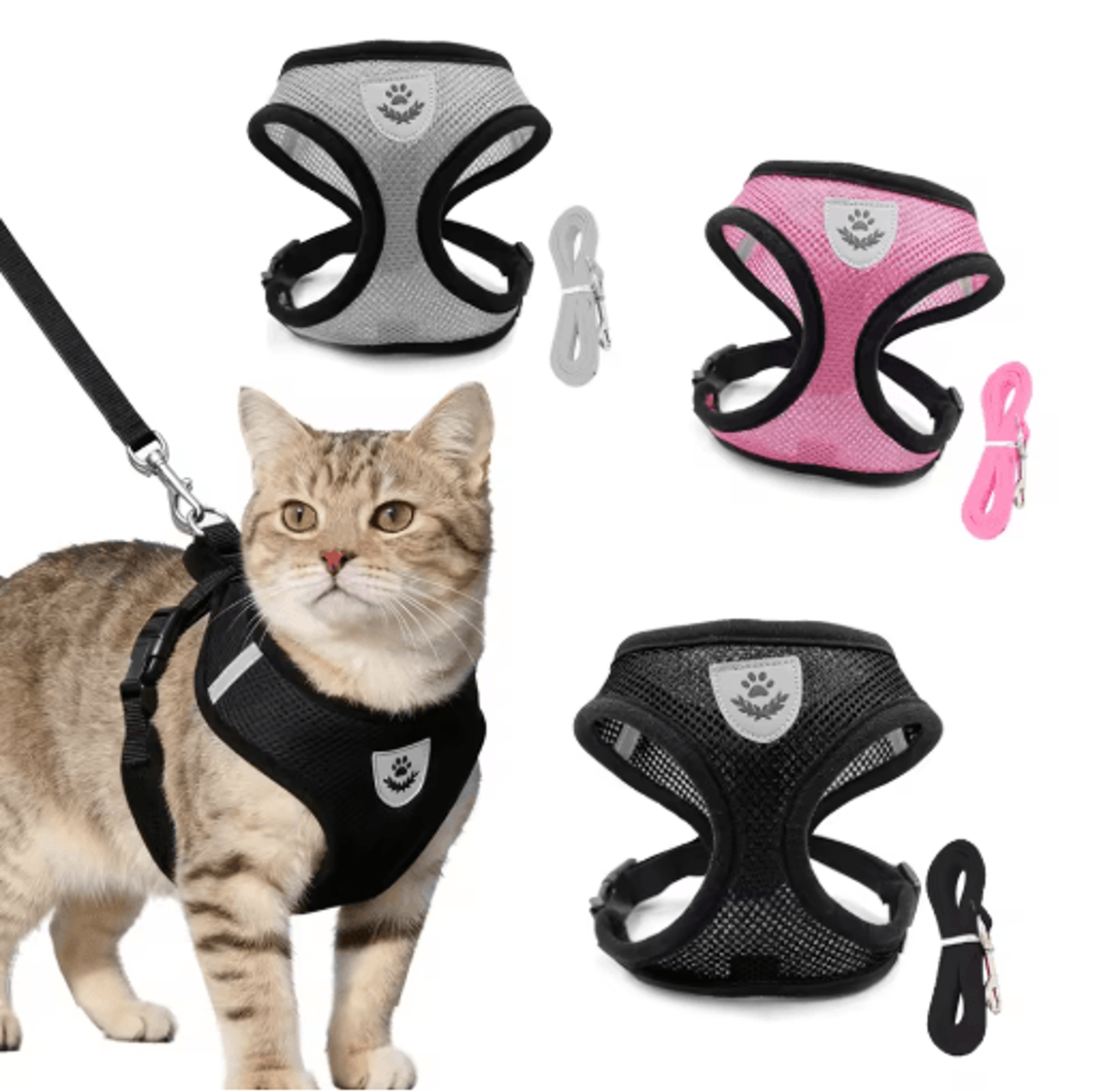 EscapeProof Reflective Cat Harness  Leash Set  Adjustable Safety Vest For Cats And Small Dogs 0