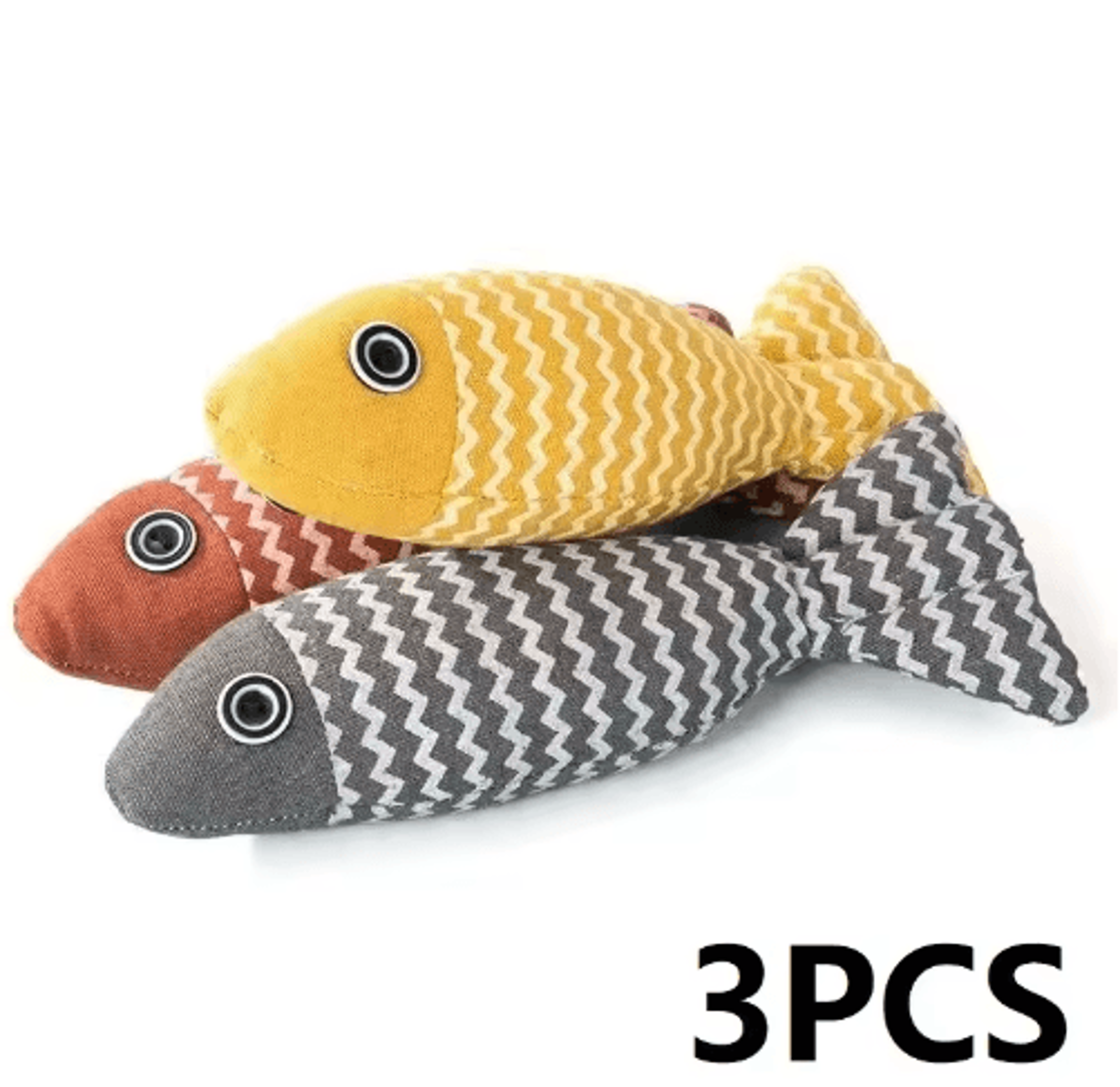 3PCS Fish Catnip Kicker Toy Set  Interactive Chew  Exercise Toys For Indoor Cats 1