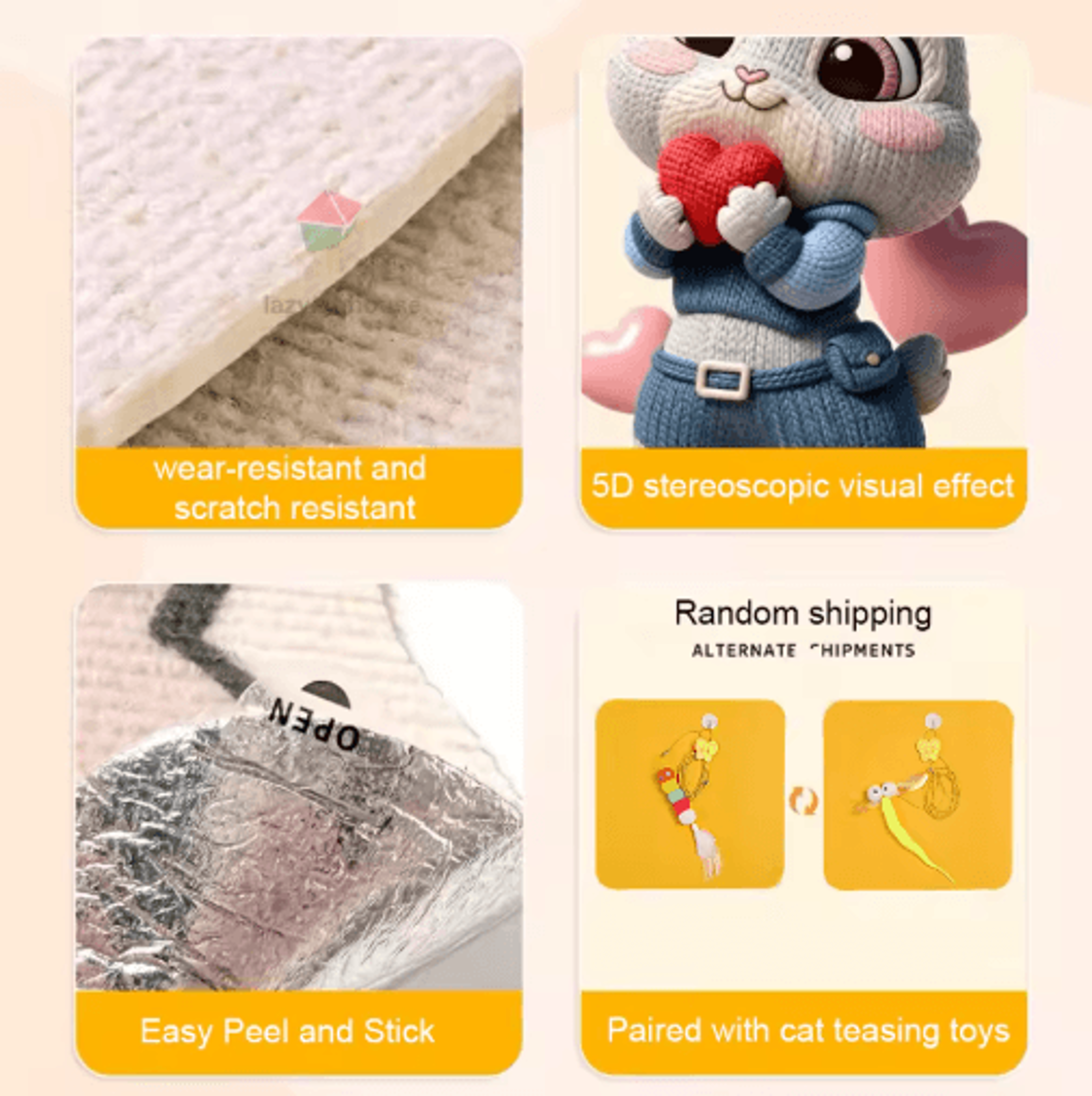 SelfAdhesive Cat Scratch Sofa Protector Mat Furniture Wall  Corner Protection For Cats 5