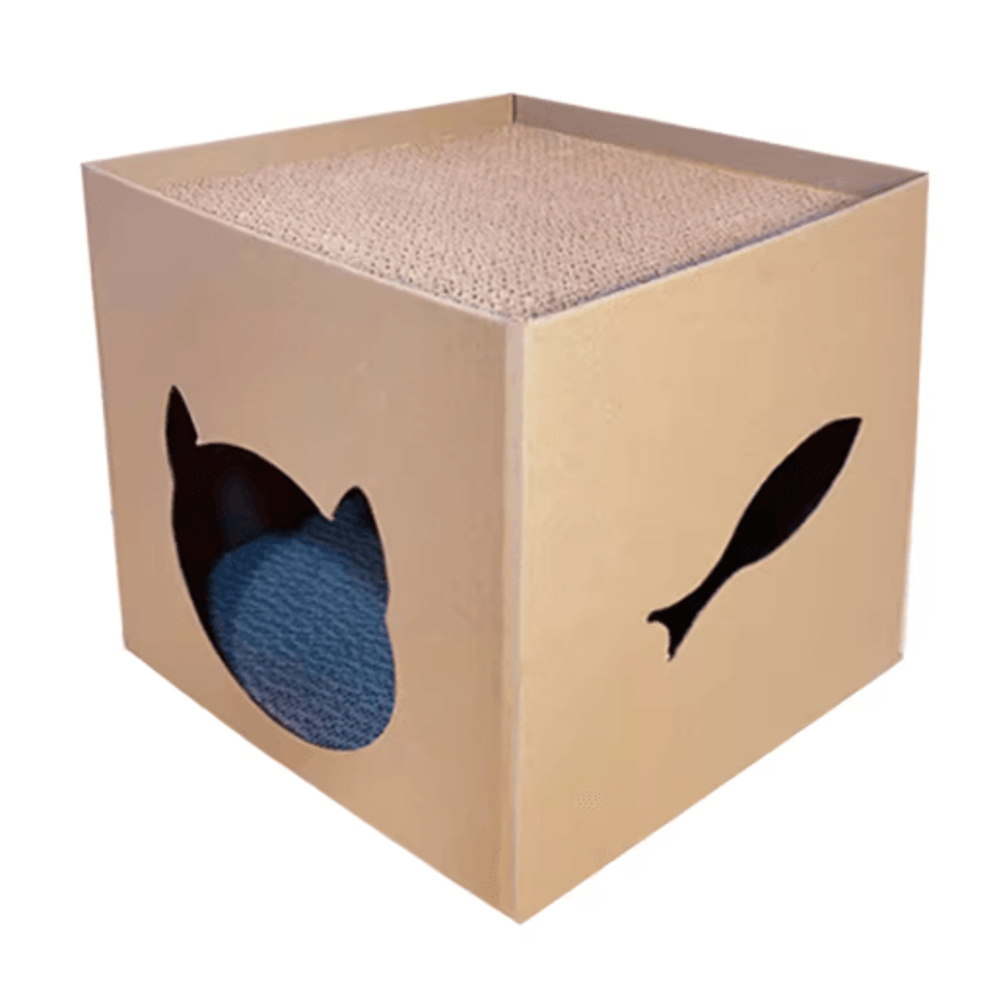Foldable Cat House With Corrugated Scratching Board Cozy Hideout  Play Space For Cats And Small Pet 1