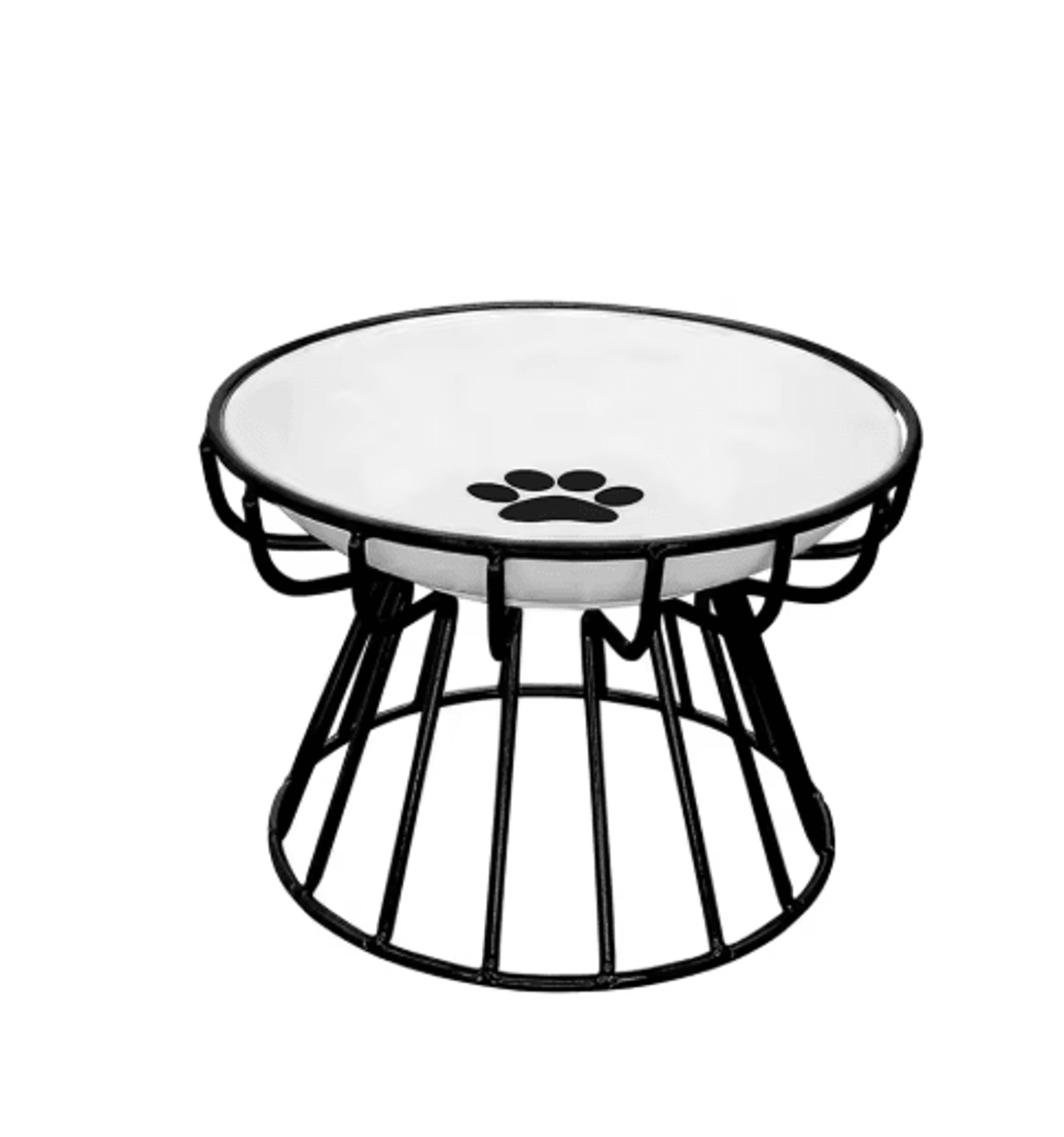 Elevated Ceramic Pet Bowl With Metal Stand Comfortable Feeding  Drinking Dish For Cats And Small Do 1