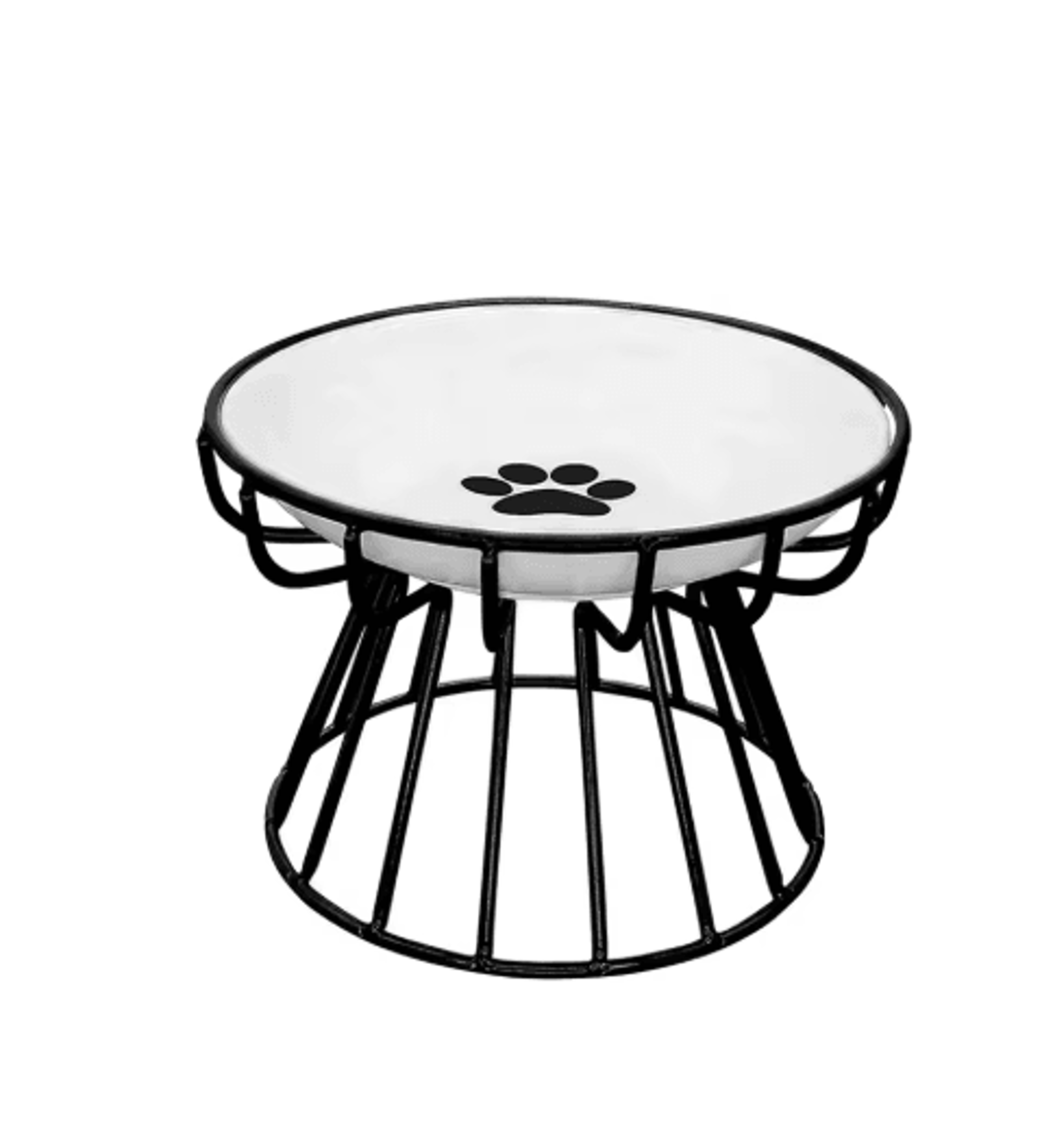 Elevated Ceramic Pet Bowl With Metal Stand Comfortable Feeding  Drinking Dish For Cats And Small Do 6