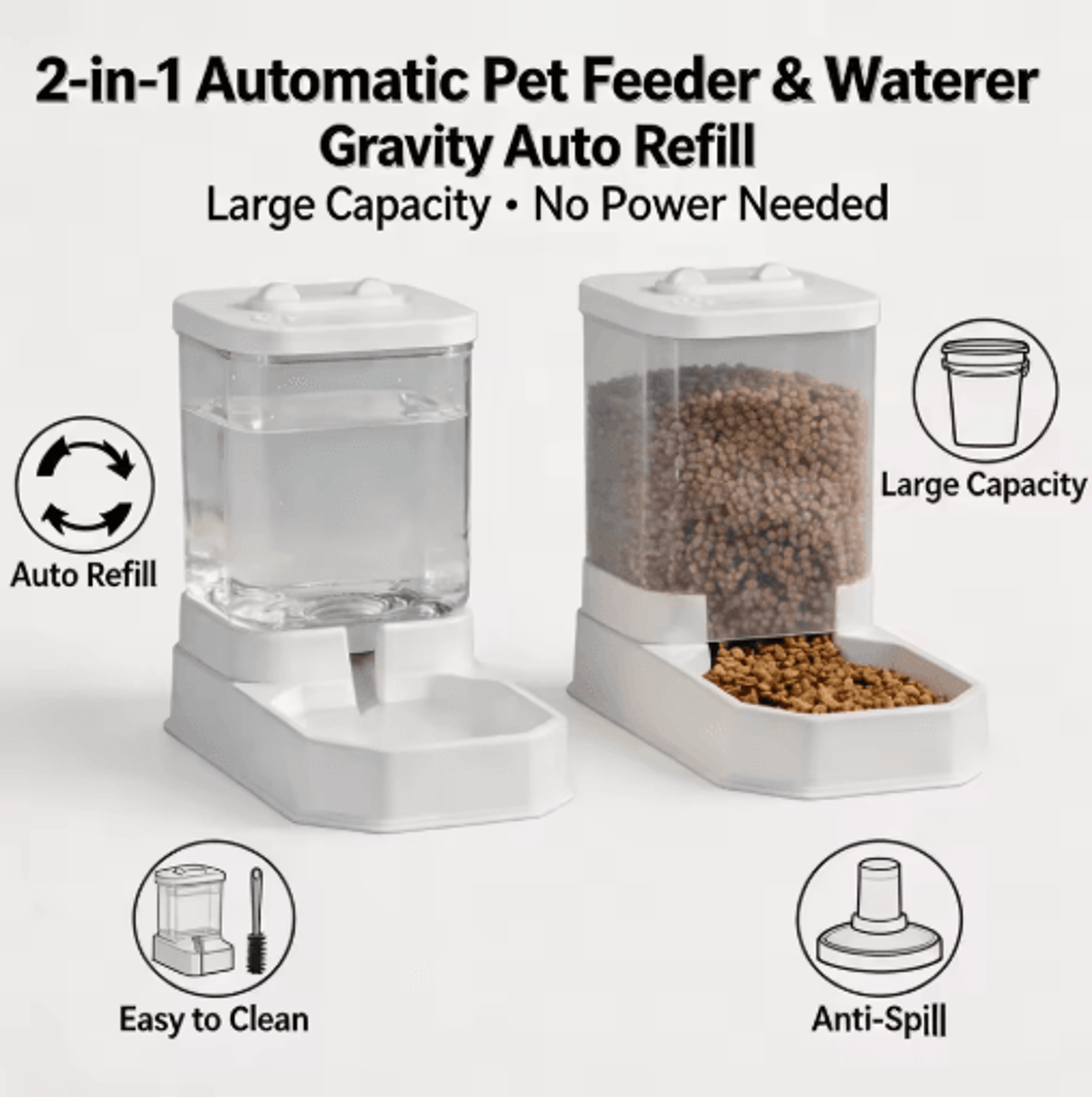 FreshFlow 4L Automatic Pet Feeder  Waterer Set Gravity Food And Water Dispenser For Cats  Dogs 7