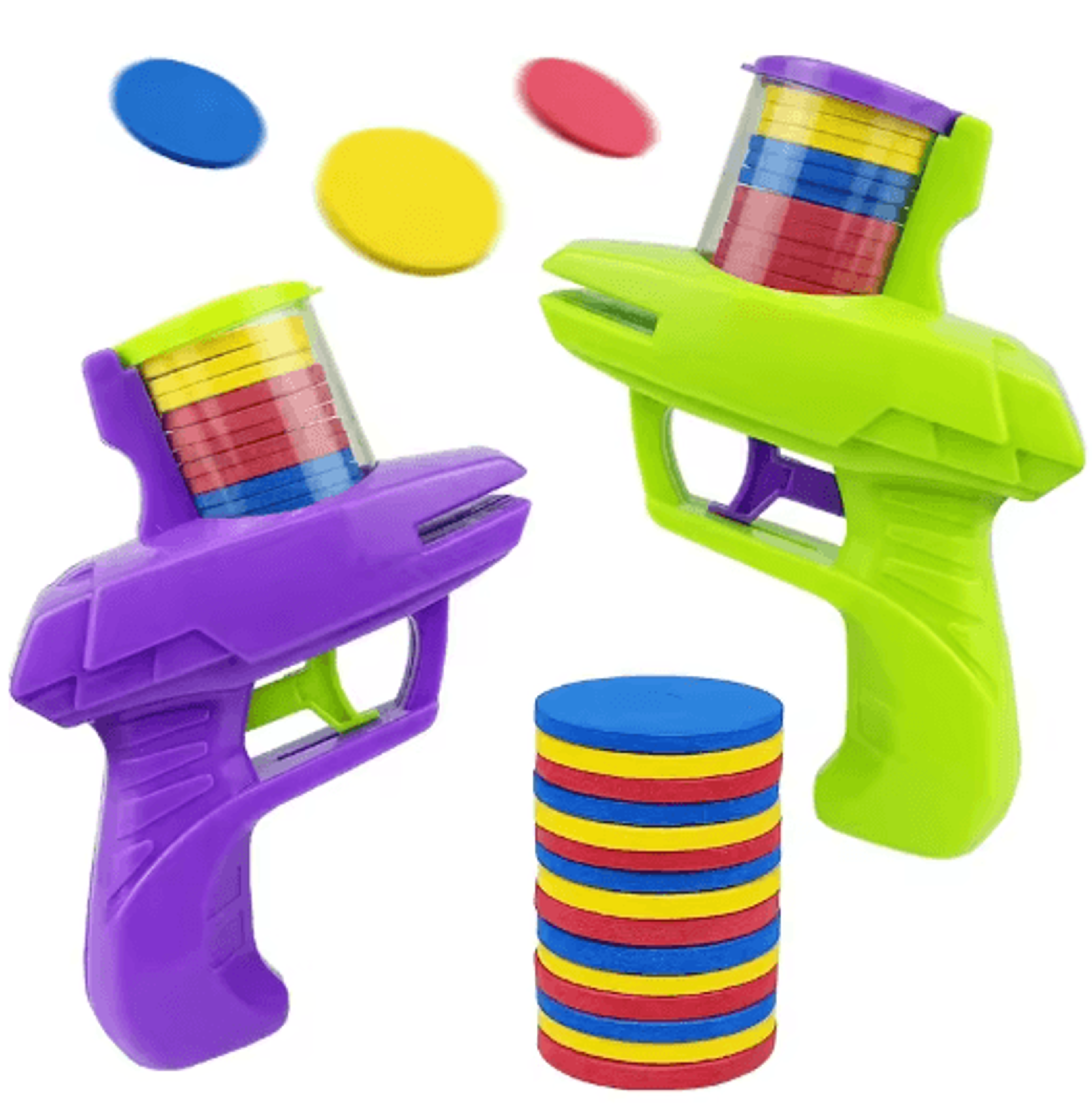 SkyLaunch Double Foam Disc Blaster  Interactive Flying Disc Launcher Toy For Kids 7