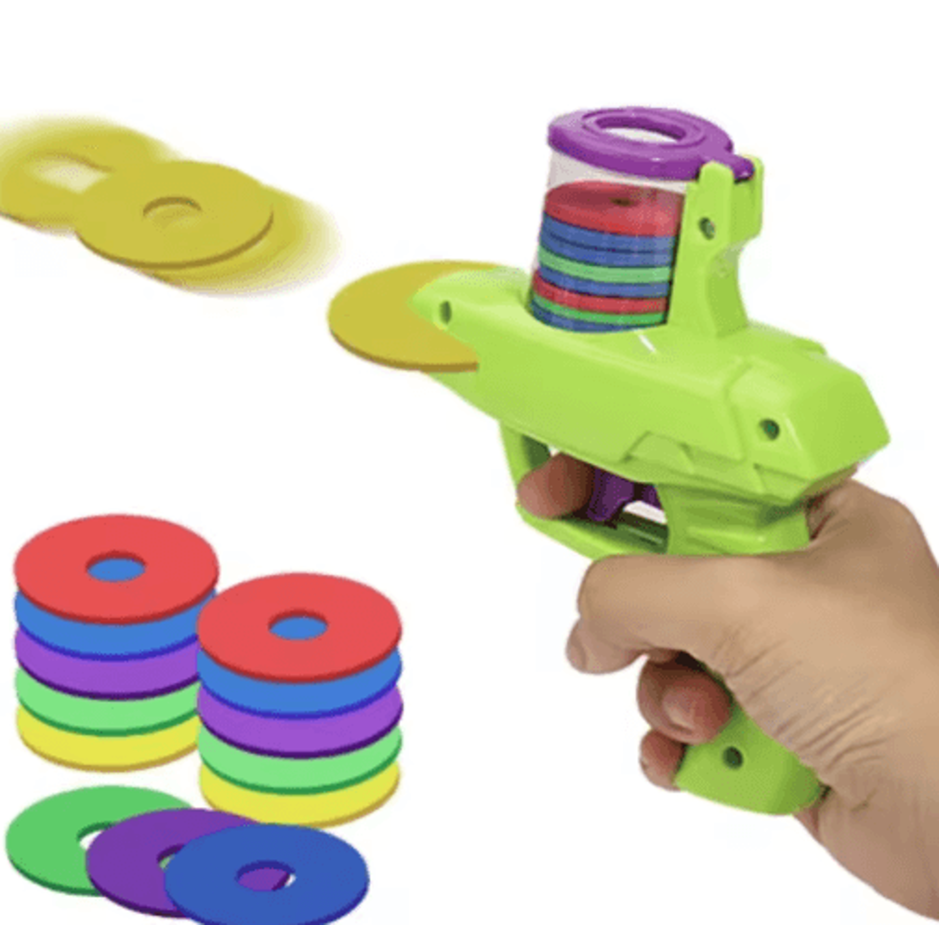SkyLaunch Double Foam Disc Blaster  Interactive Flying Disc Launcher Toy For Kids 8