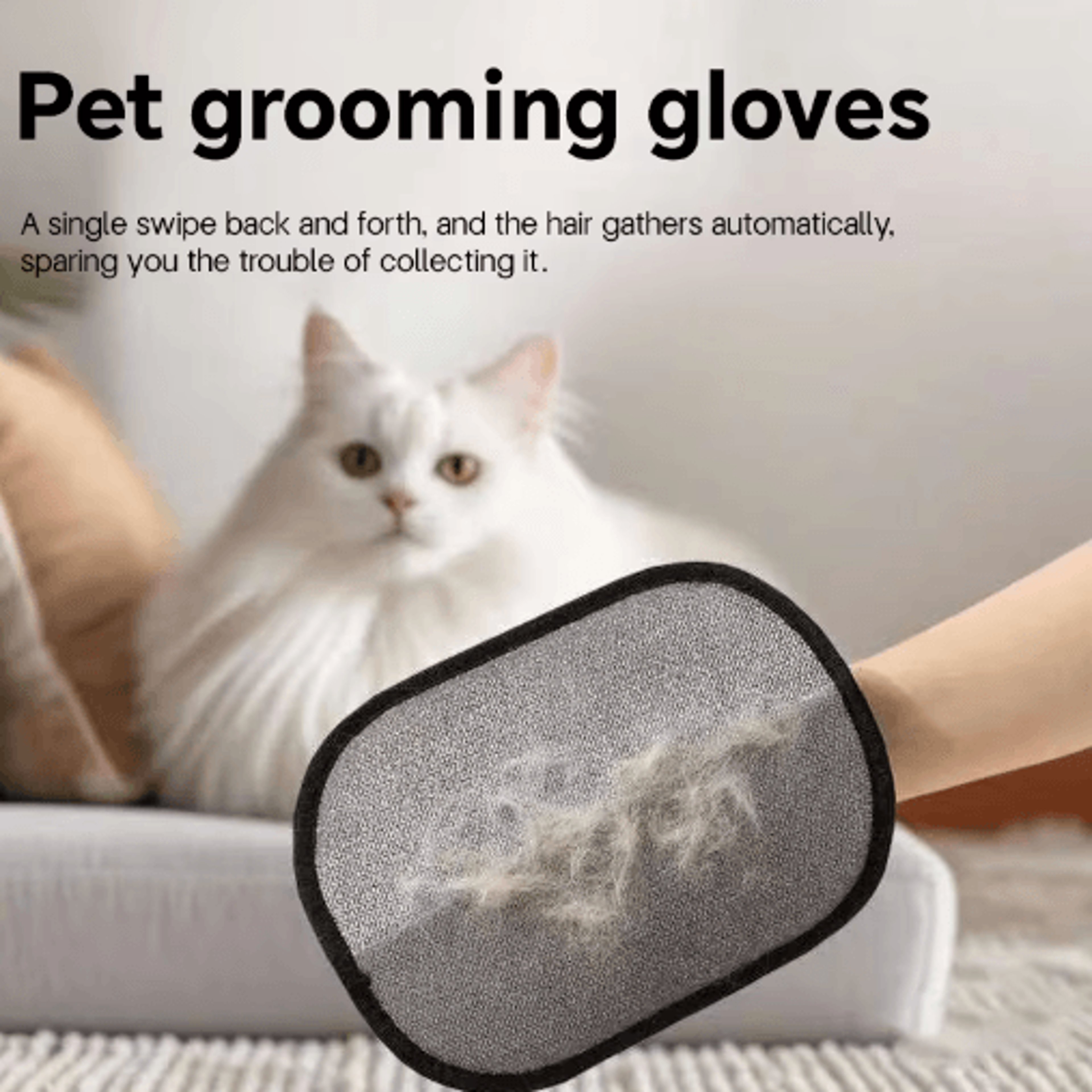 fur sweep reusable pet hair removal gloves electrostatic fur remover for sofas, furniture & pet bedding
