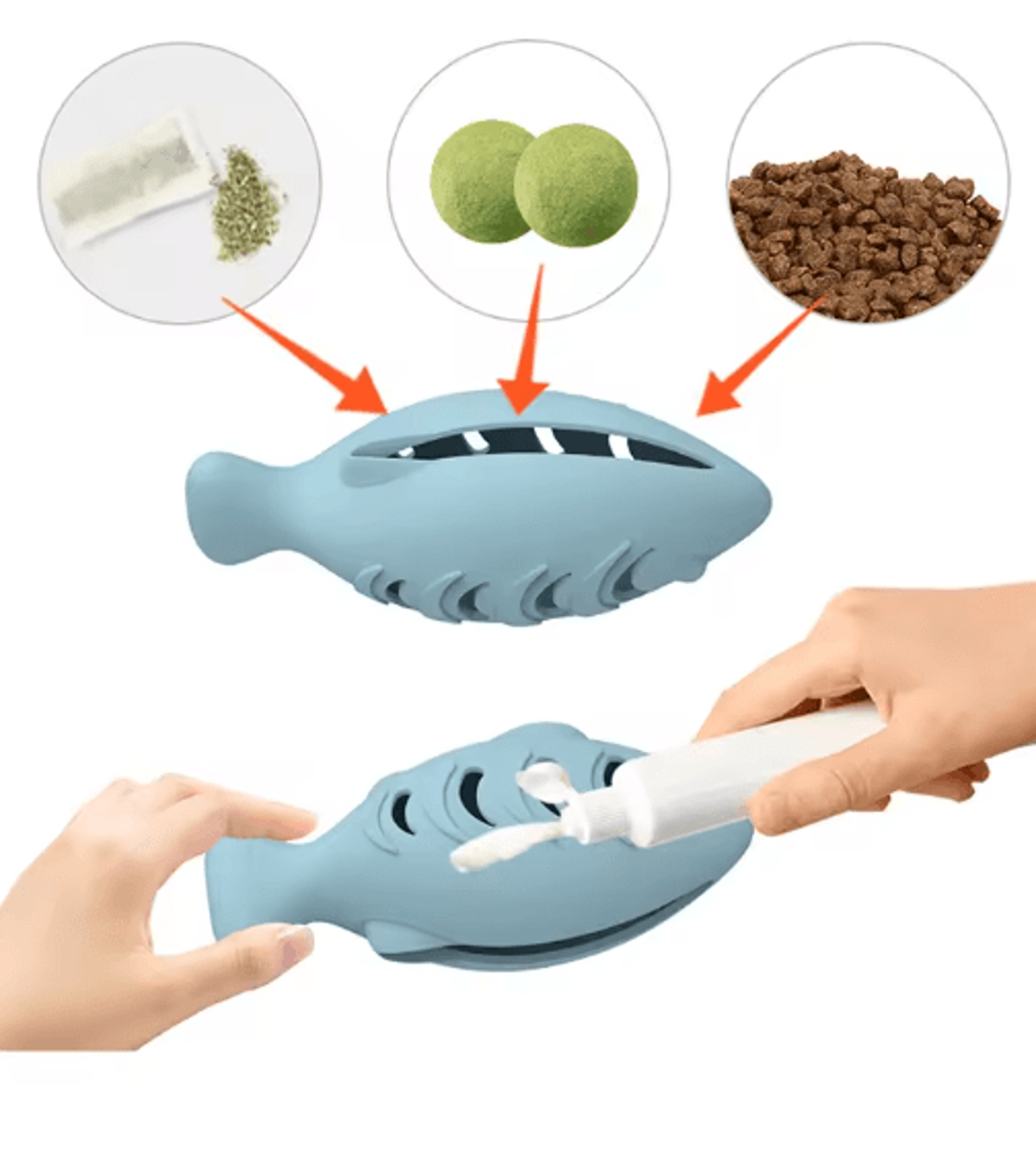 Fin Fun Fish Shaped Cat Treat Toy Interactive Dental Chew Puzzle  Snack Dispenser For Cats 6