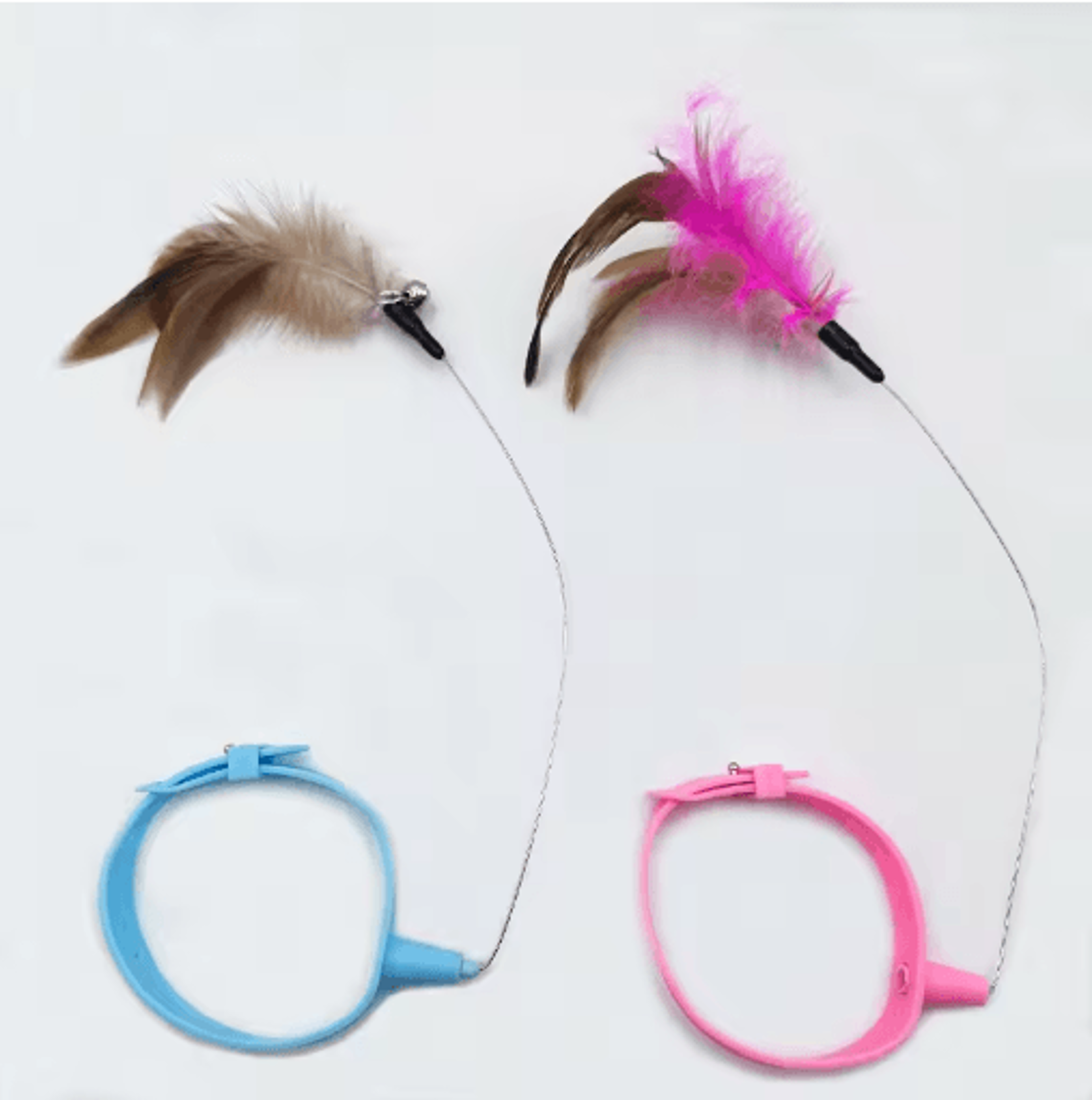 Feather Ring Self Play Cat Collar Toy Interactive Feather  Bell Neck Teaser For Cats 3