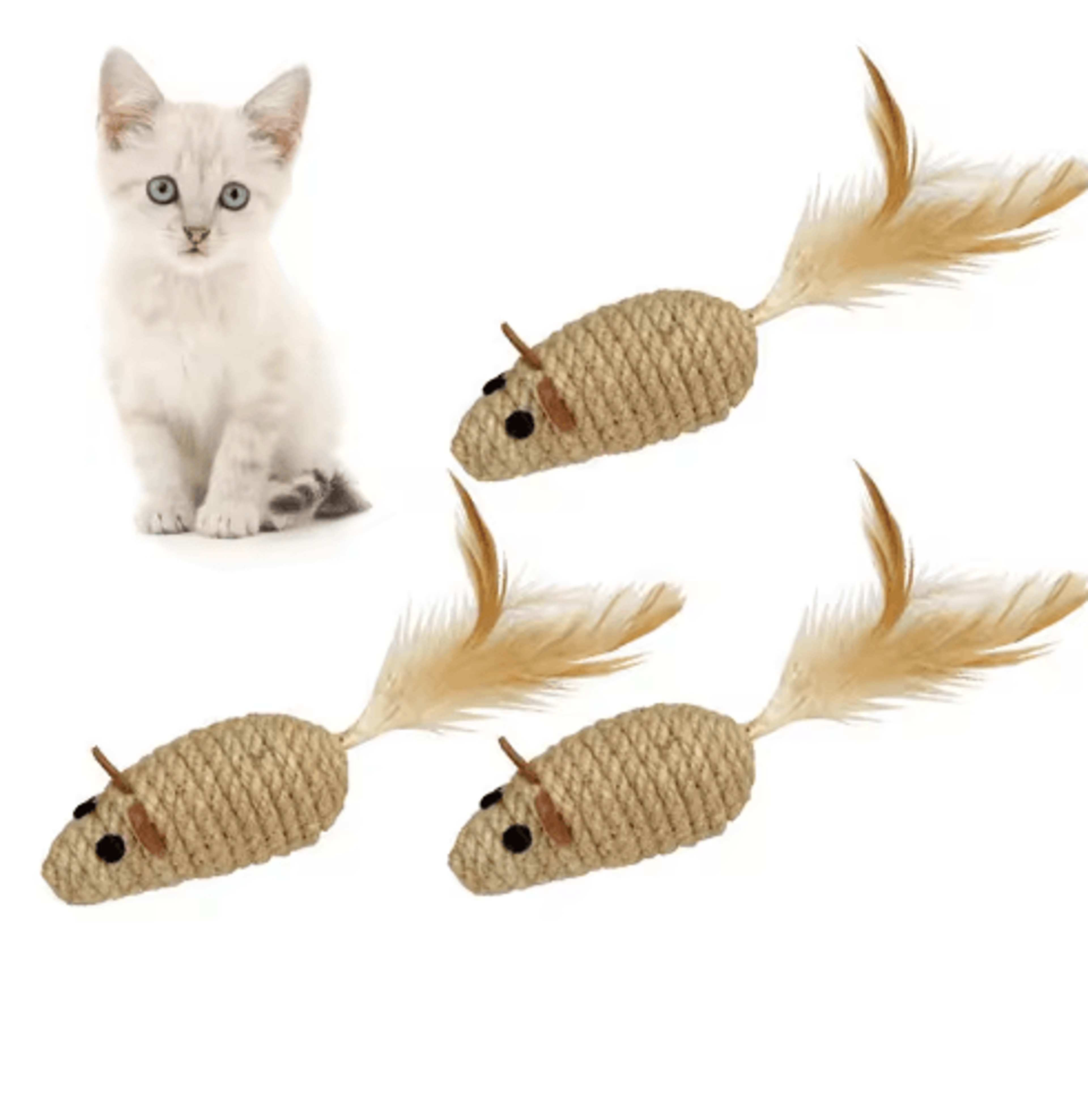 Sisal Mouse Interactive Cat Toy BiteResistant Plush Mouse For Hunting  SelfPlay Fun 2