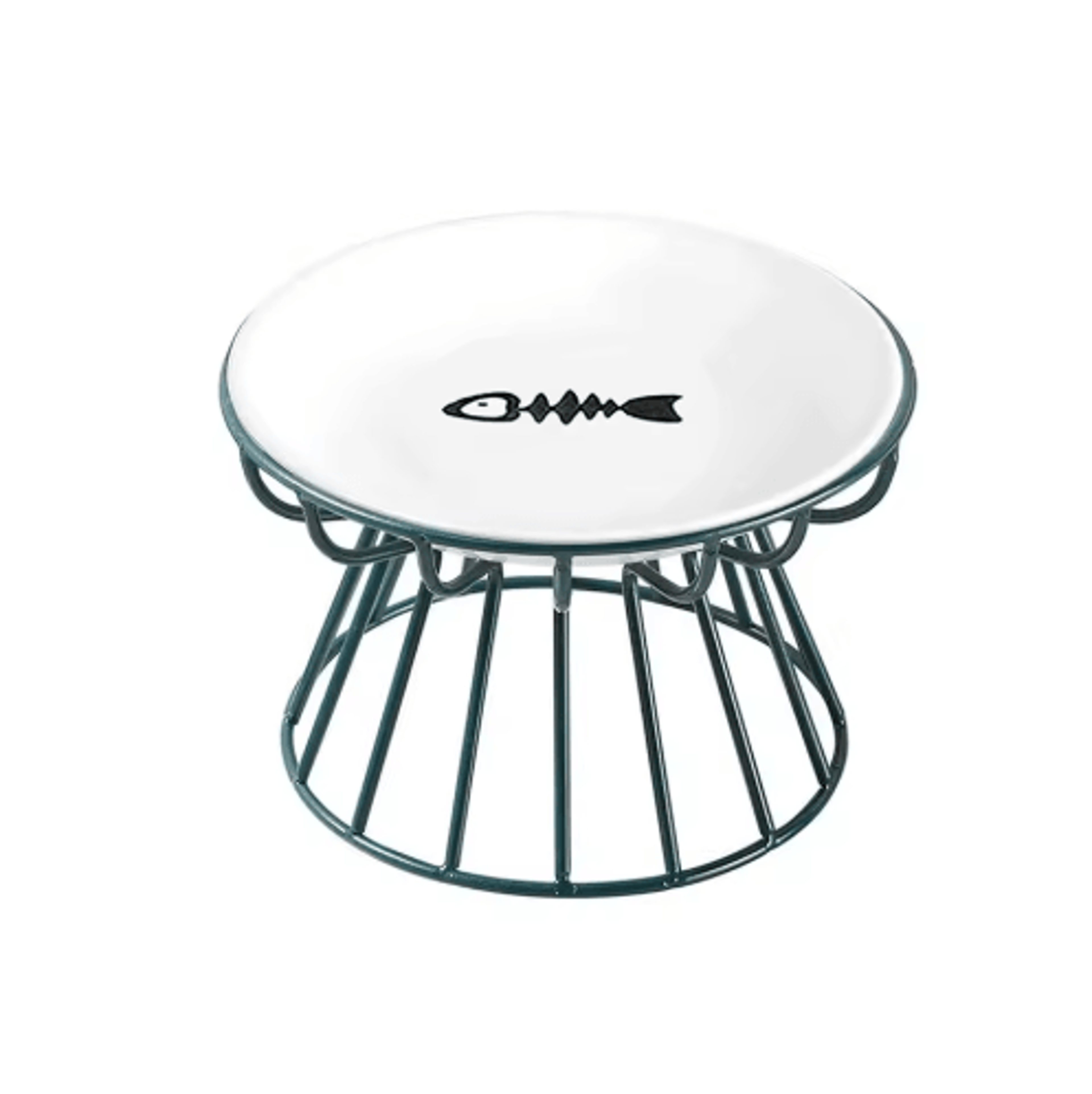 Eleva Dish Ceramic Pet Bowl Set  Raised Cat Food  Water Bowl With Iron Stand 4