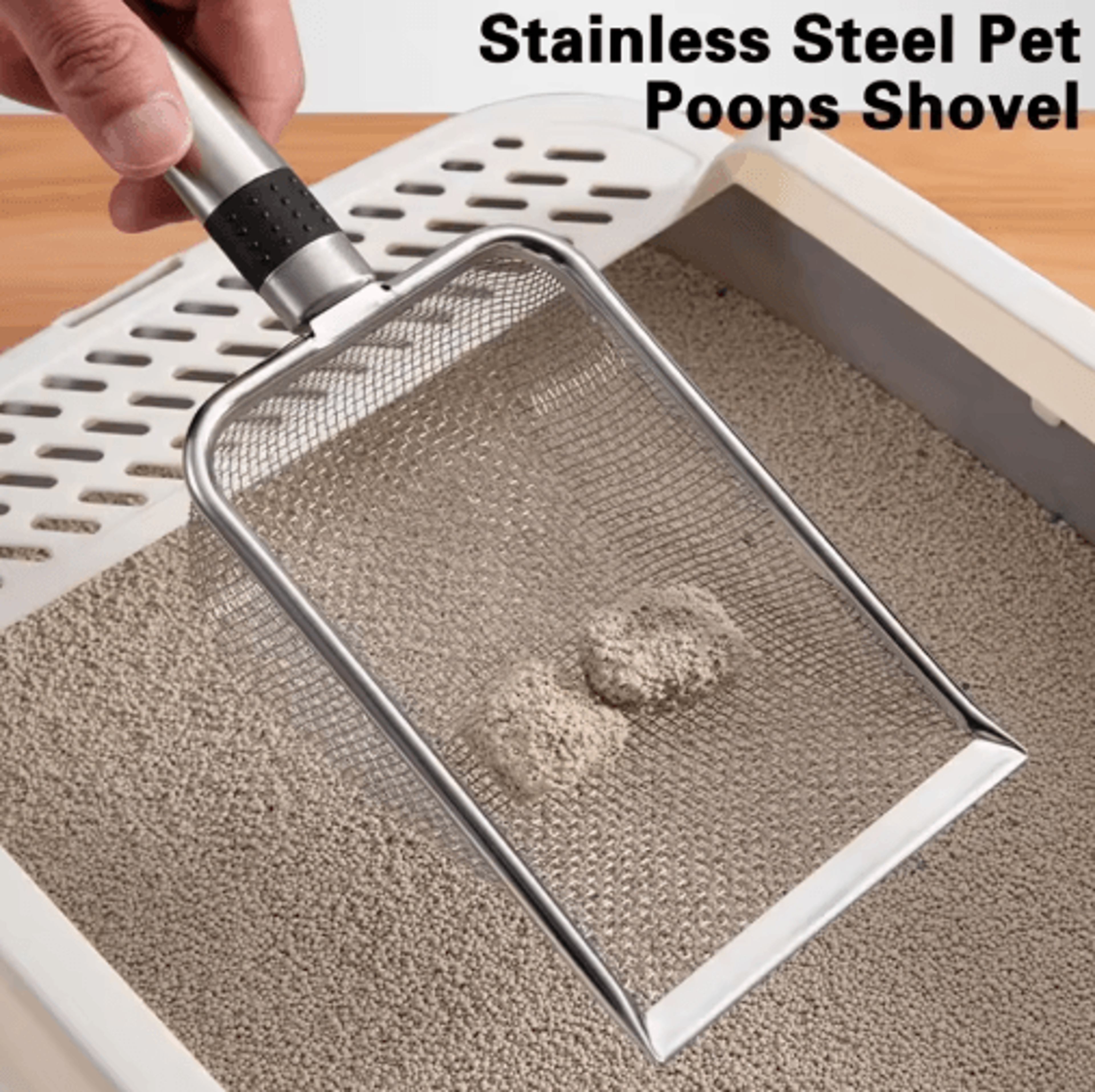steelsift premium cat litter scoop – heavy-duty aluminum alloy & stainless steel poop shovel