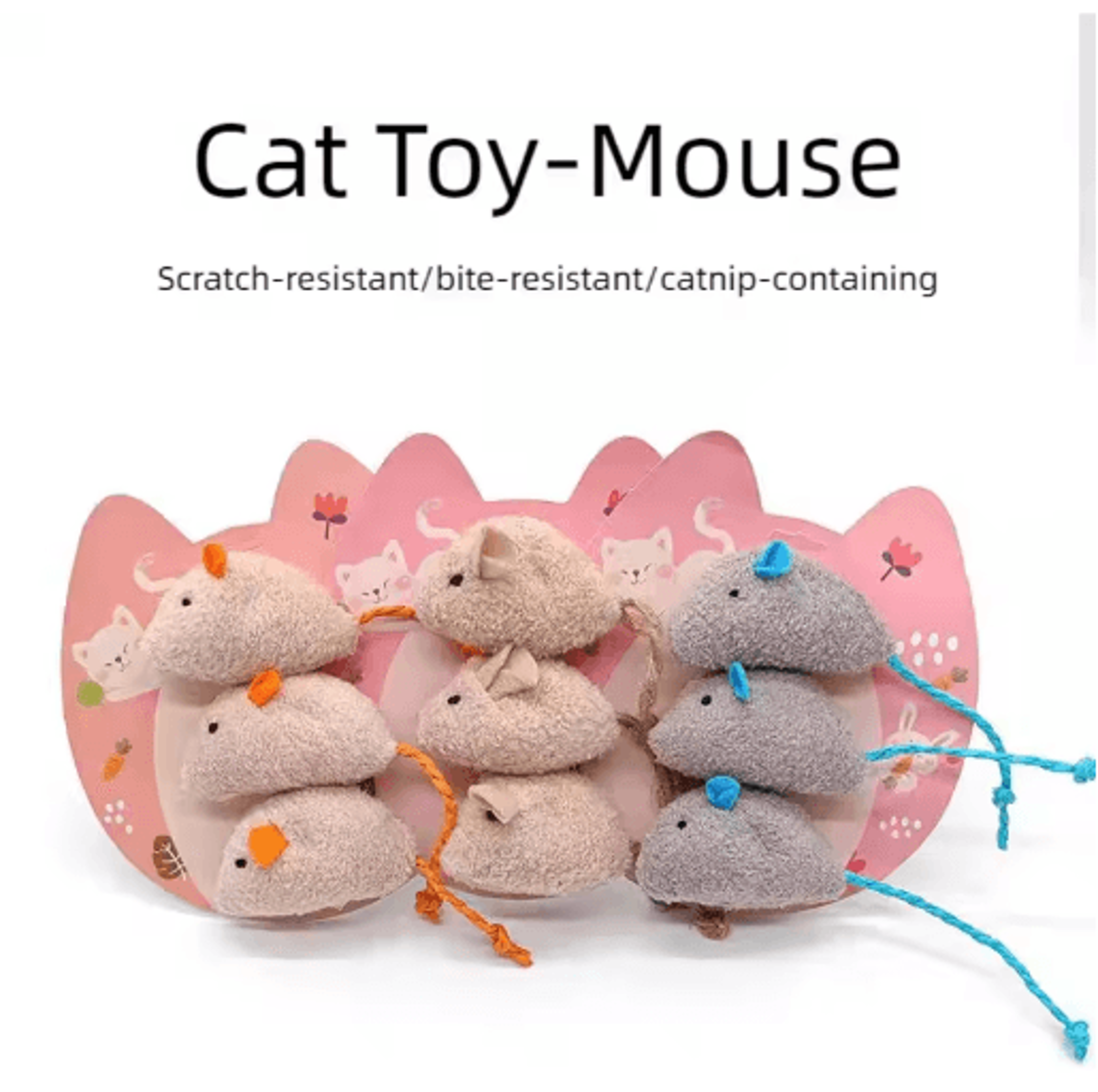 Catnip Plush Mouse Toy Set For Interactive Cat And Kitten Play 0