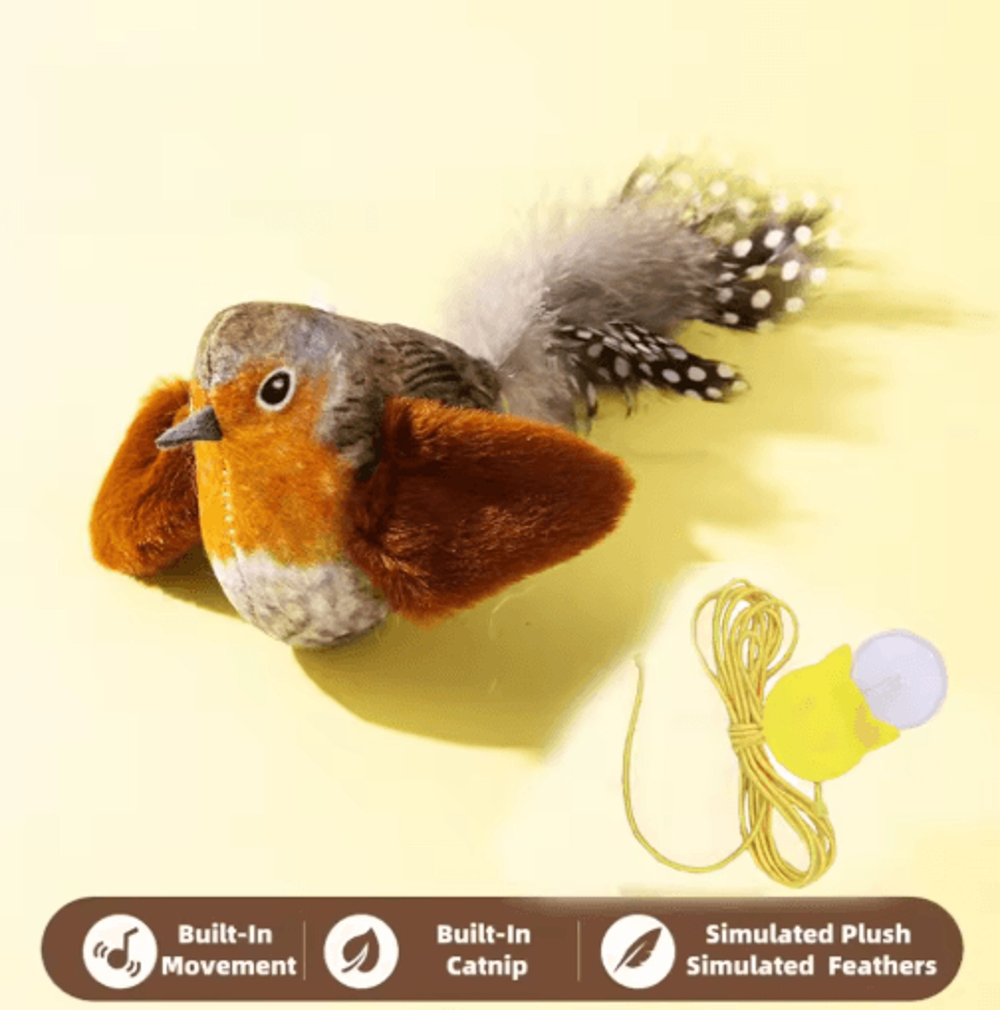 Interactive Chirping Bird Cat Toy With Catnip For Indoor Cats 1