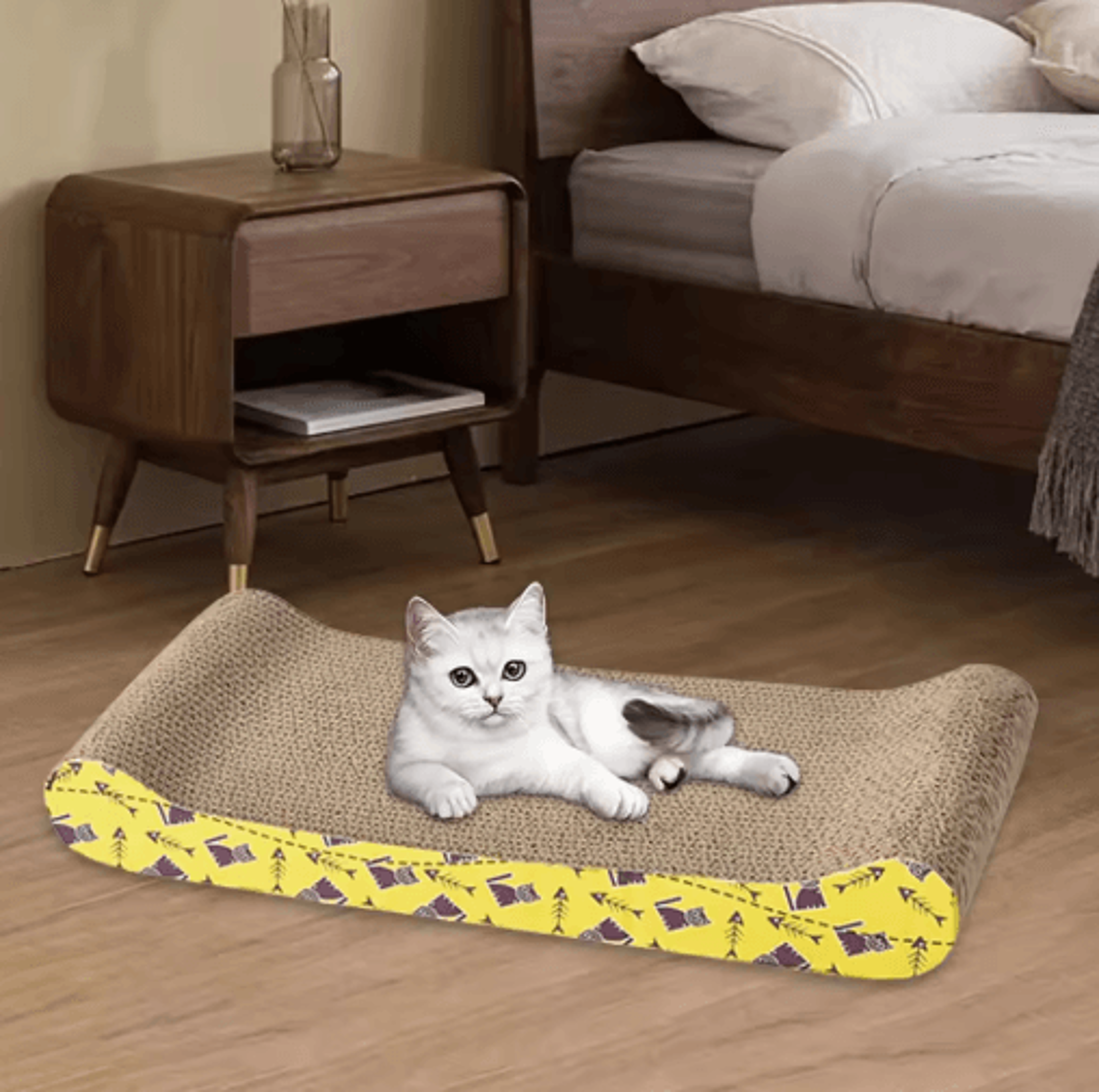 CozyNest Cardboard Cat Scratcher Bed  Lounge 2