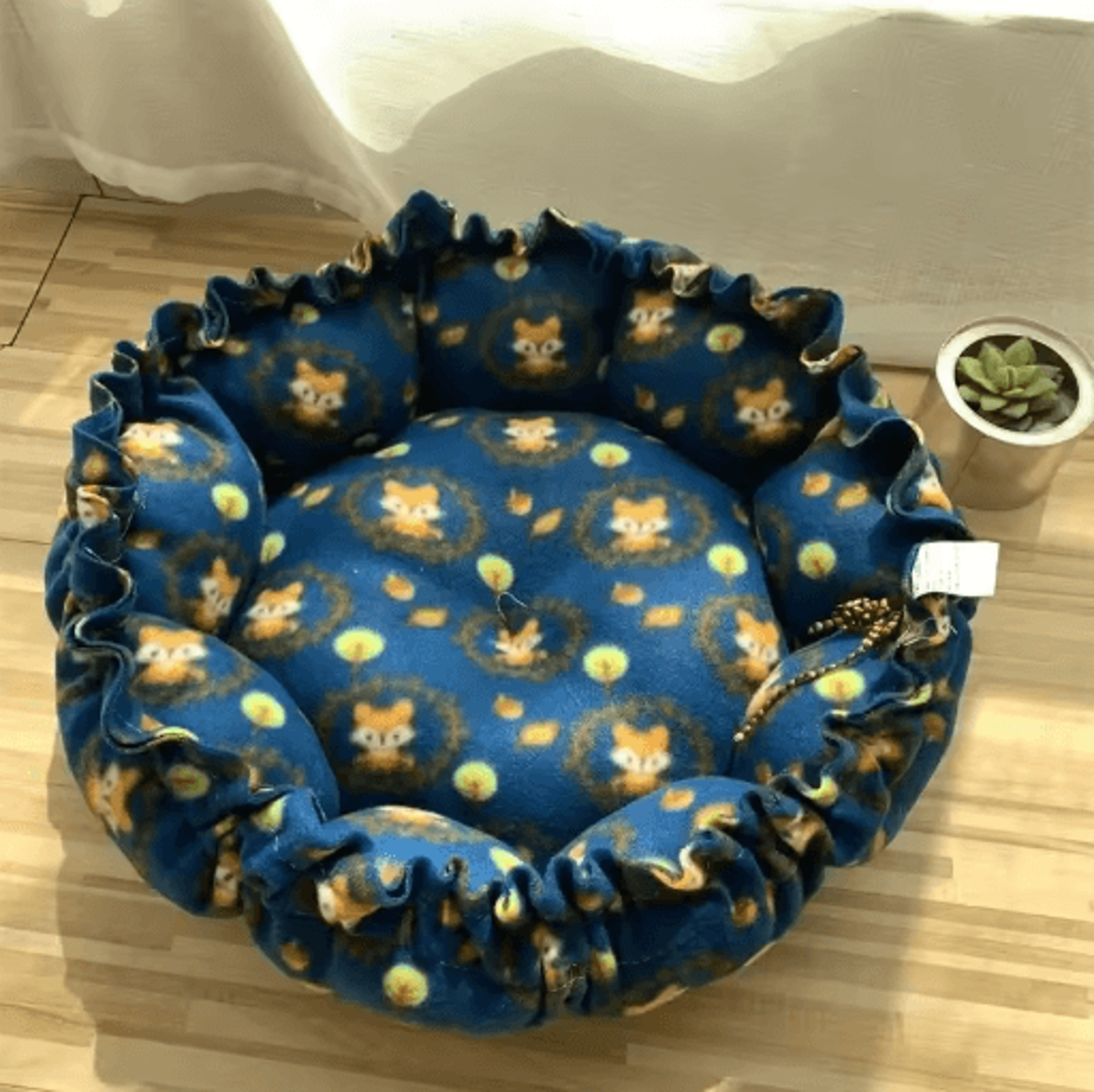 CozyNest Plush Pet Bed Basket For Cats Kittens  Small Dogs 13