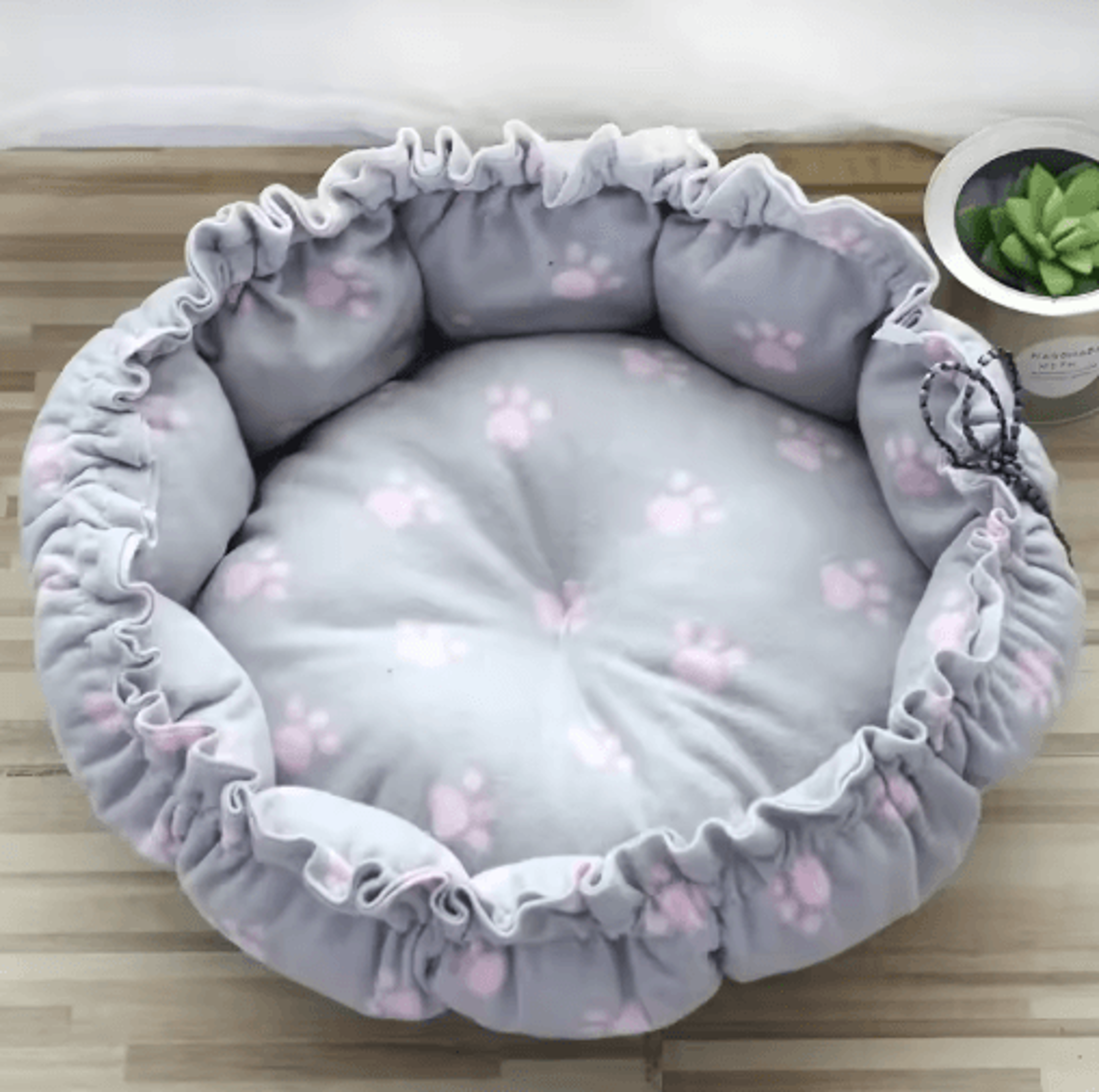 CozyNest Plush Pet Bed Basket For Cats Kittens  Small Dogs 14