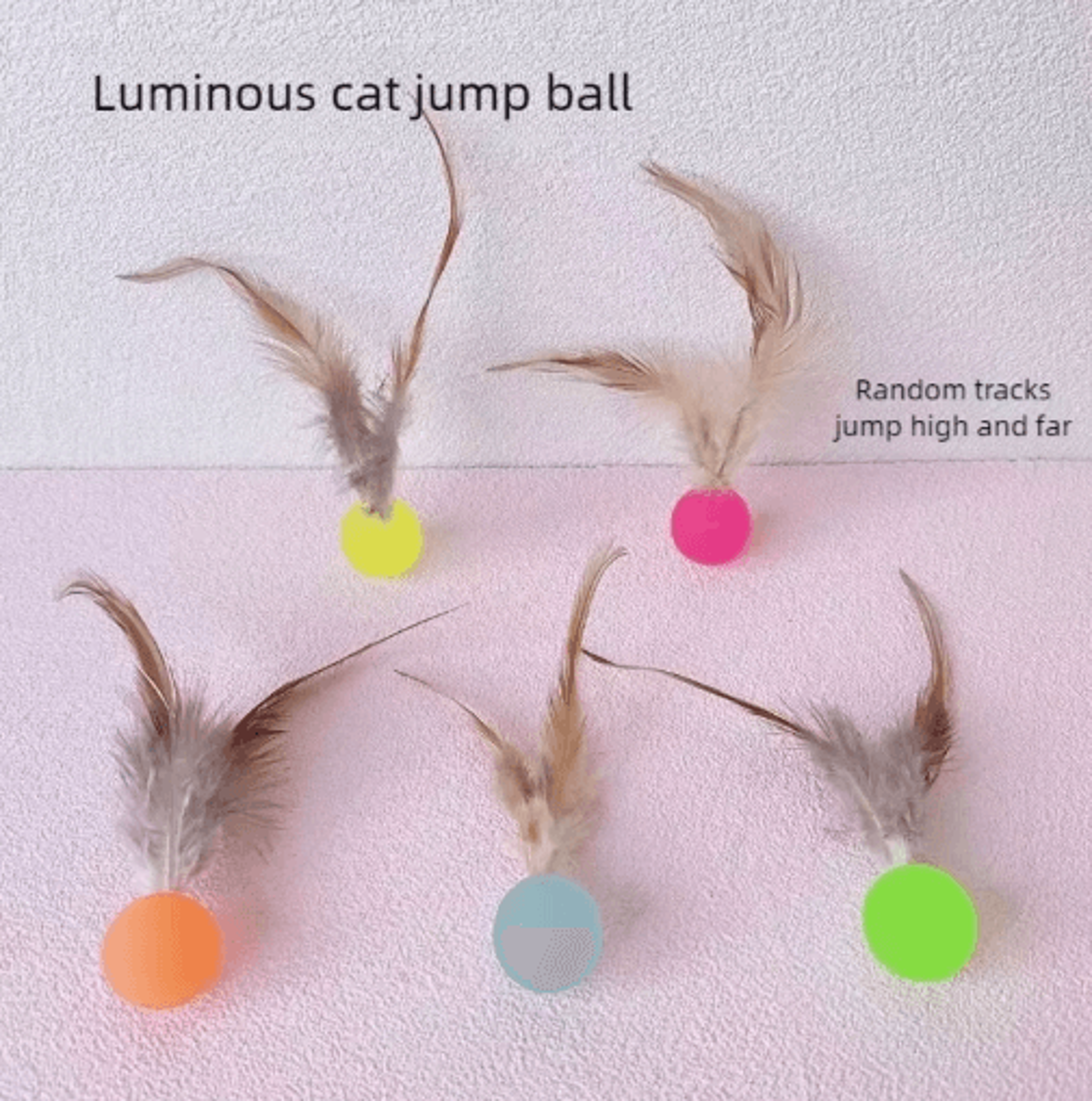 BounceFeather Interactive Elastic Ball Cat Toy With Feather Teaser 6