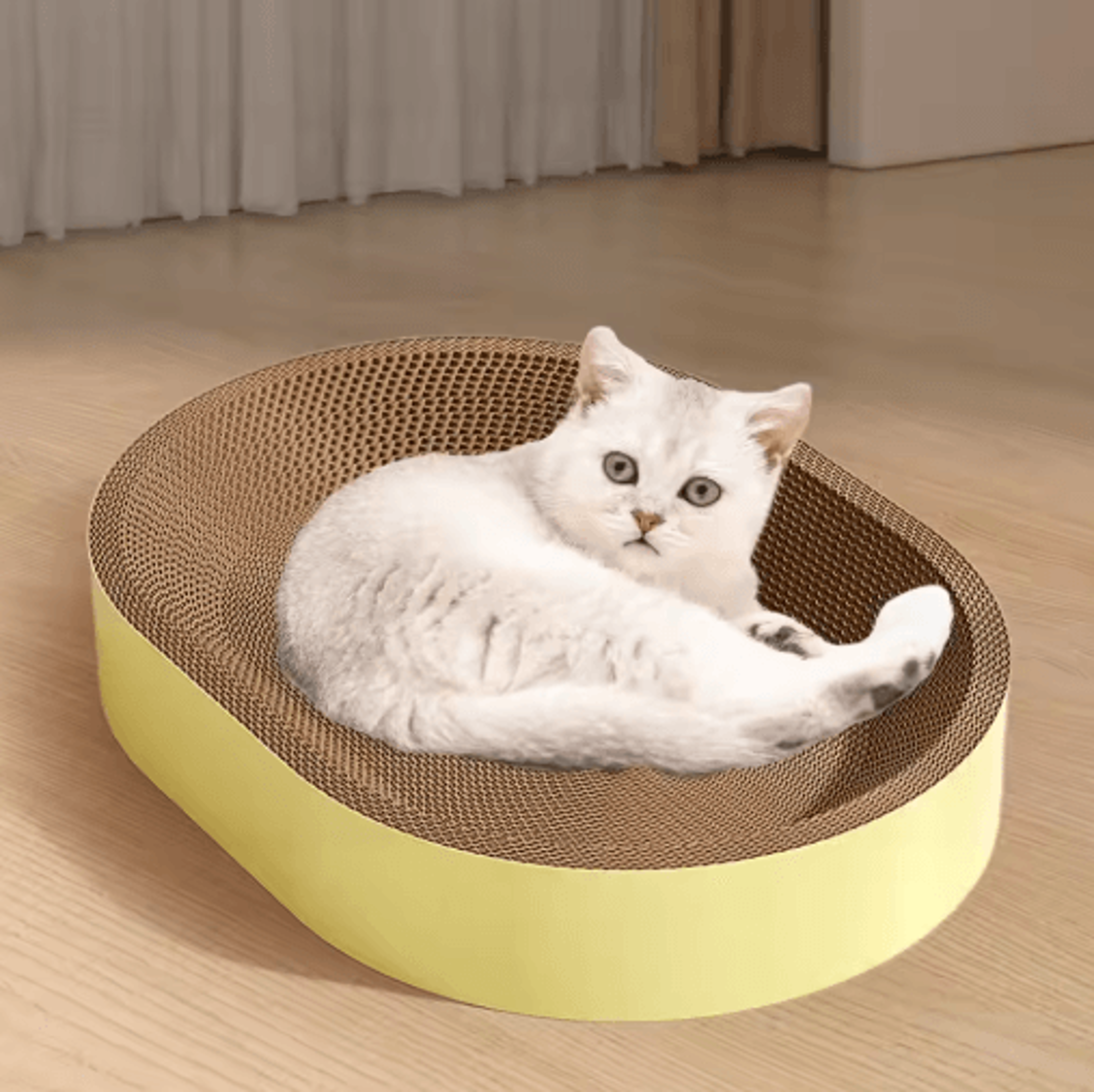 cozyoval cardboard cat scratcher bed & lounge nest