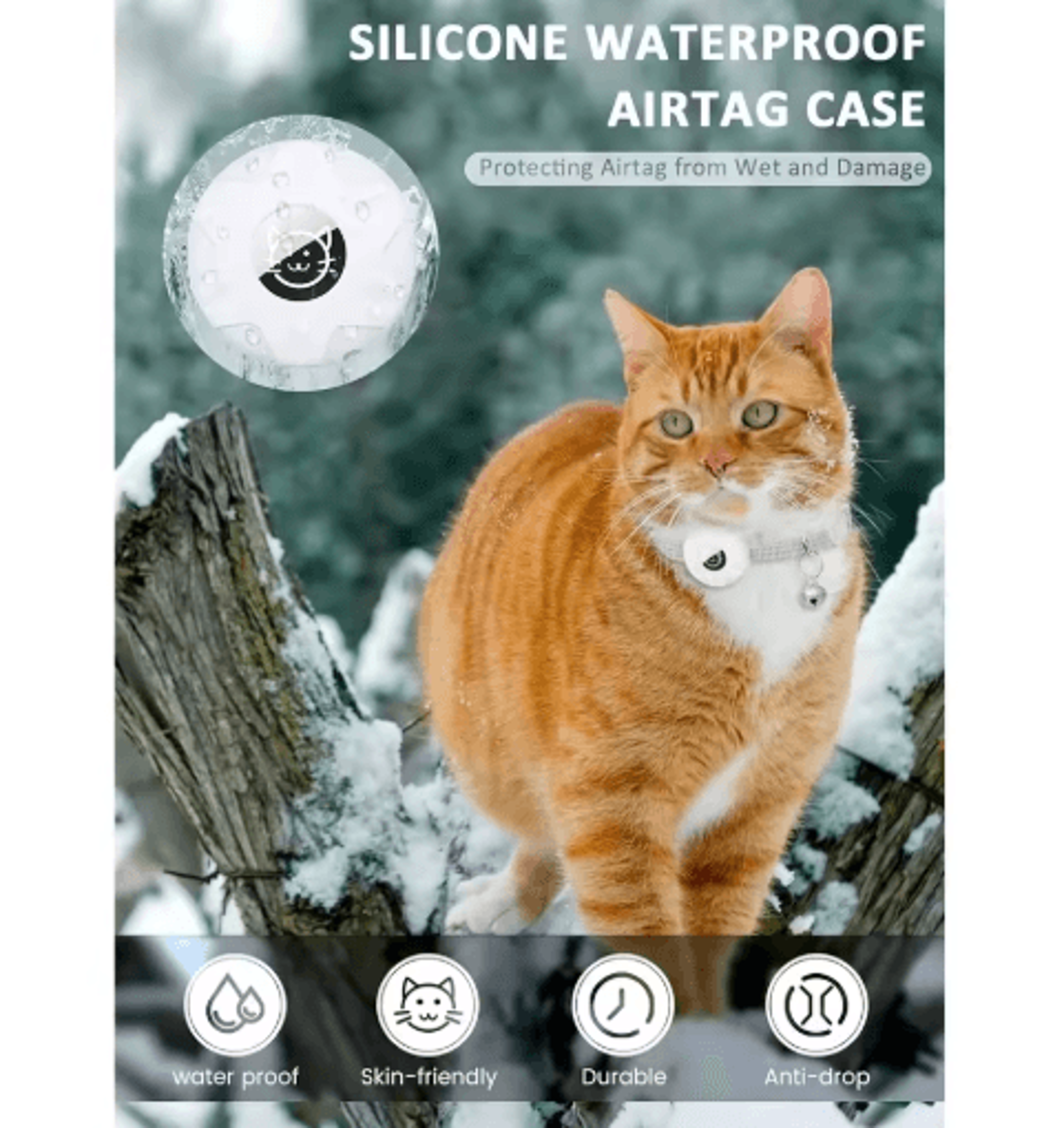SafeTrack Reflective AirTag Cat Collar With Bell  Secure Holder 11