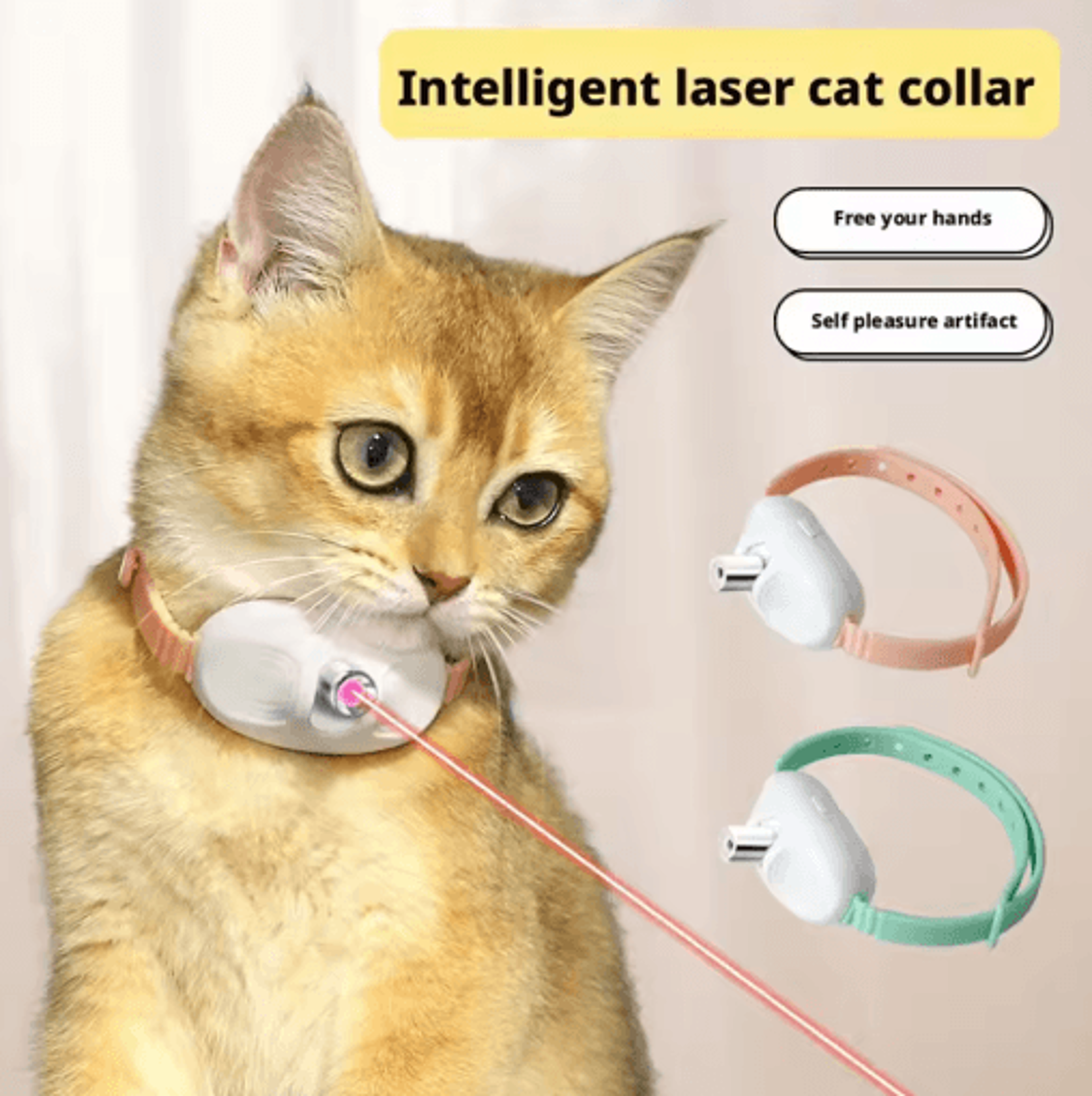 Laser Paws Smart Rechargeable Cat Laser Collar Toy 0