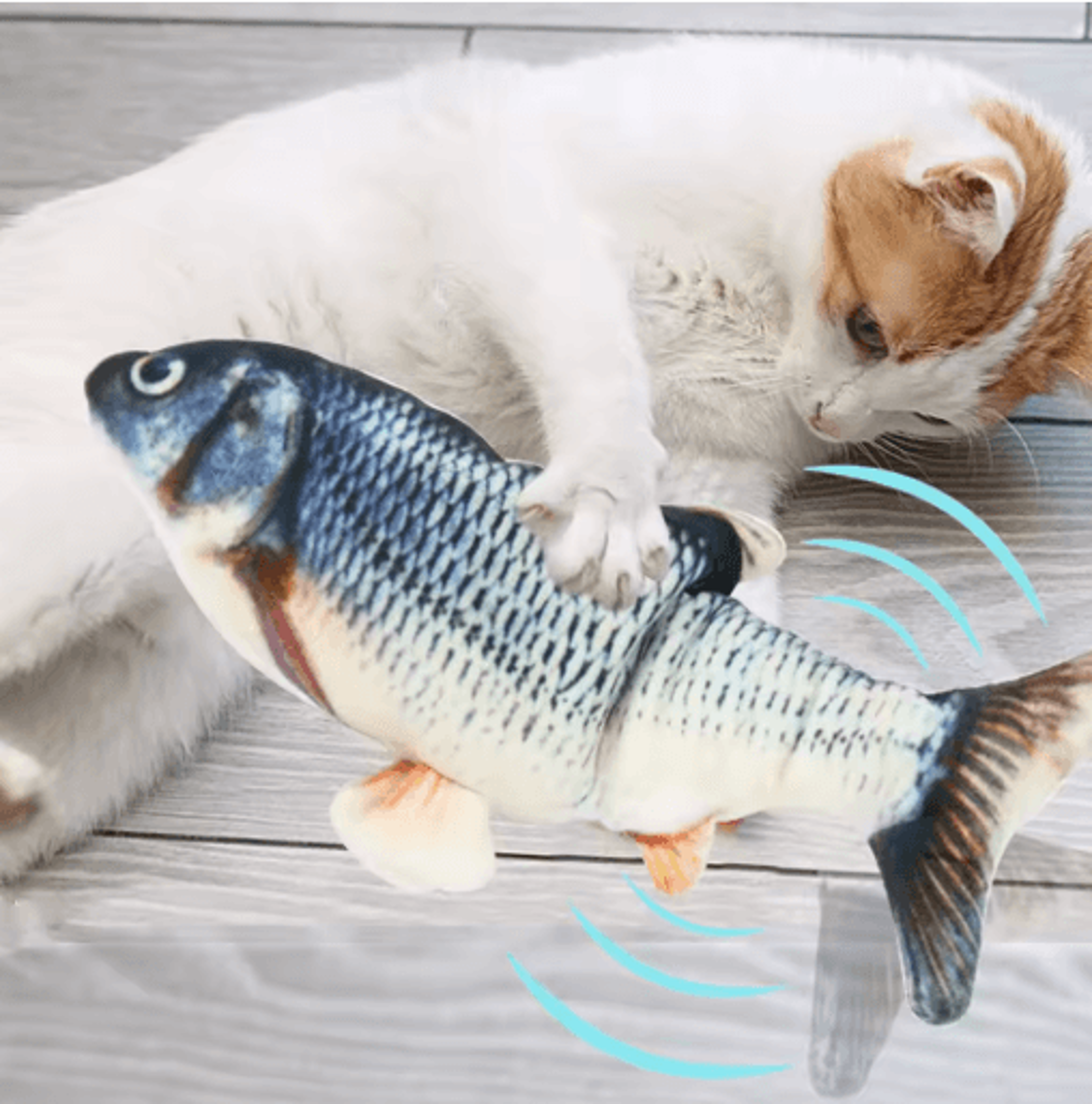 Floppy Catch USB Rechargeable Interactive Moving Fish Toy For Cats  Small Pets 0