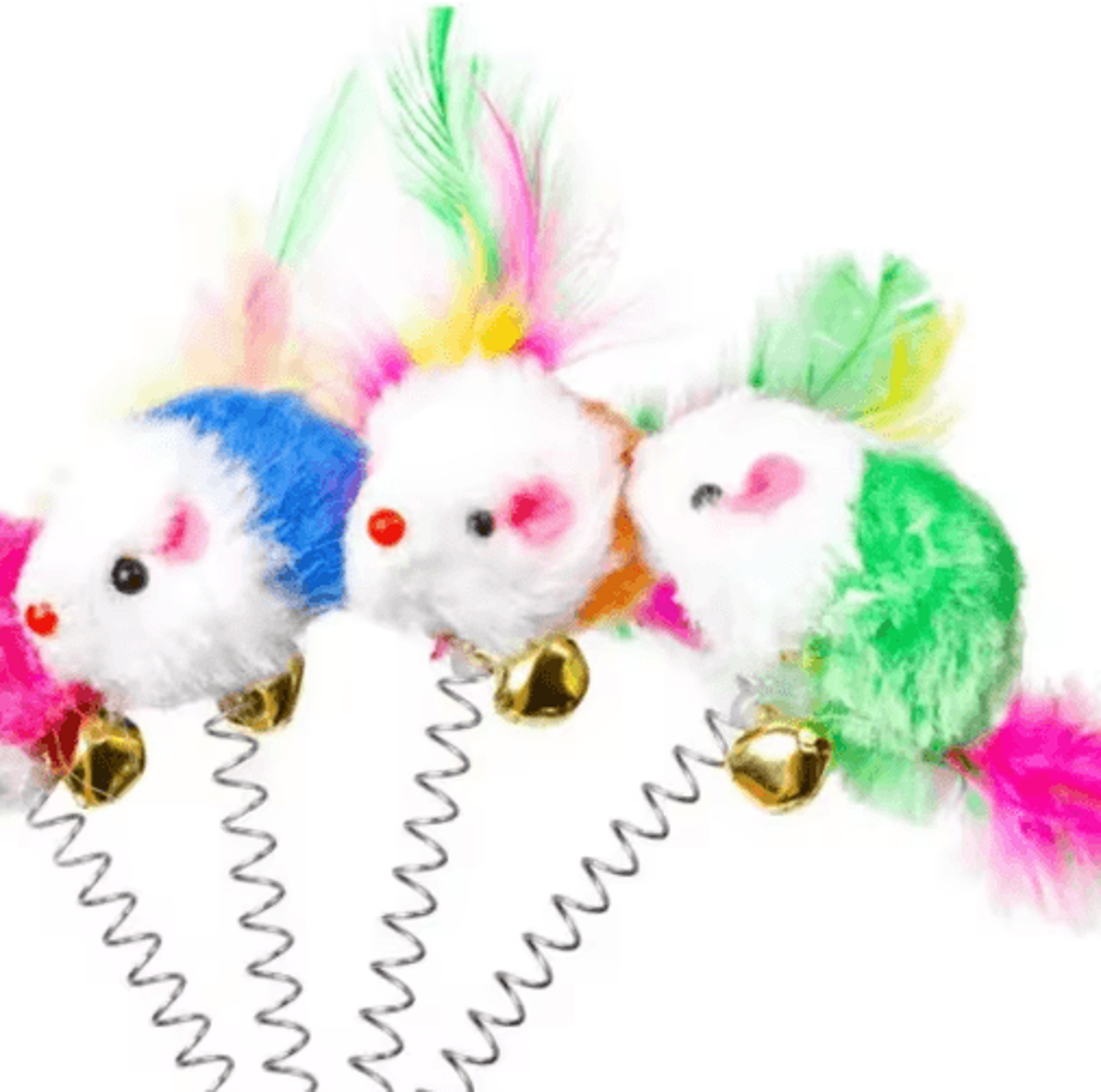 SpringPounce Suction Cup Cat Toy  Interactive Mouse  Feather Teaser With Bouncy Spring 0
