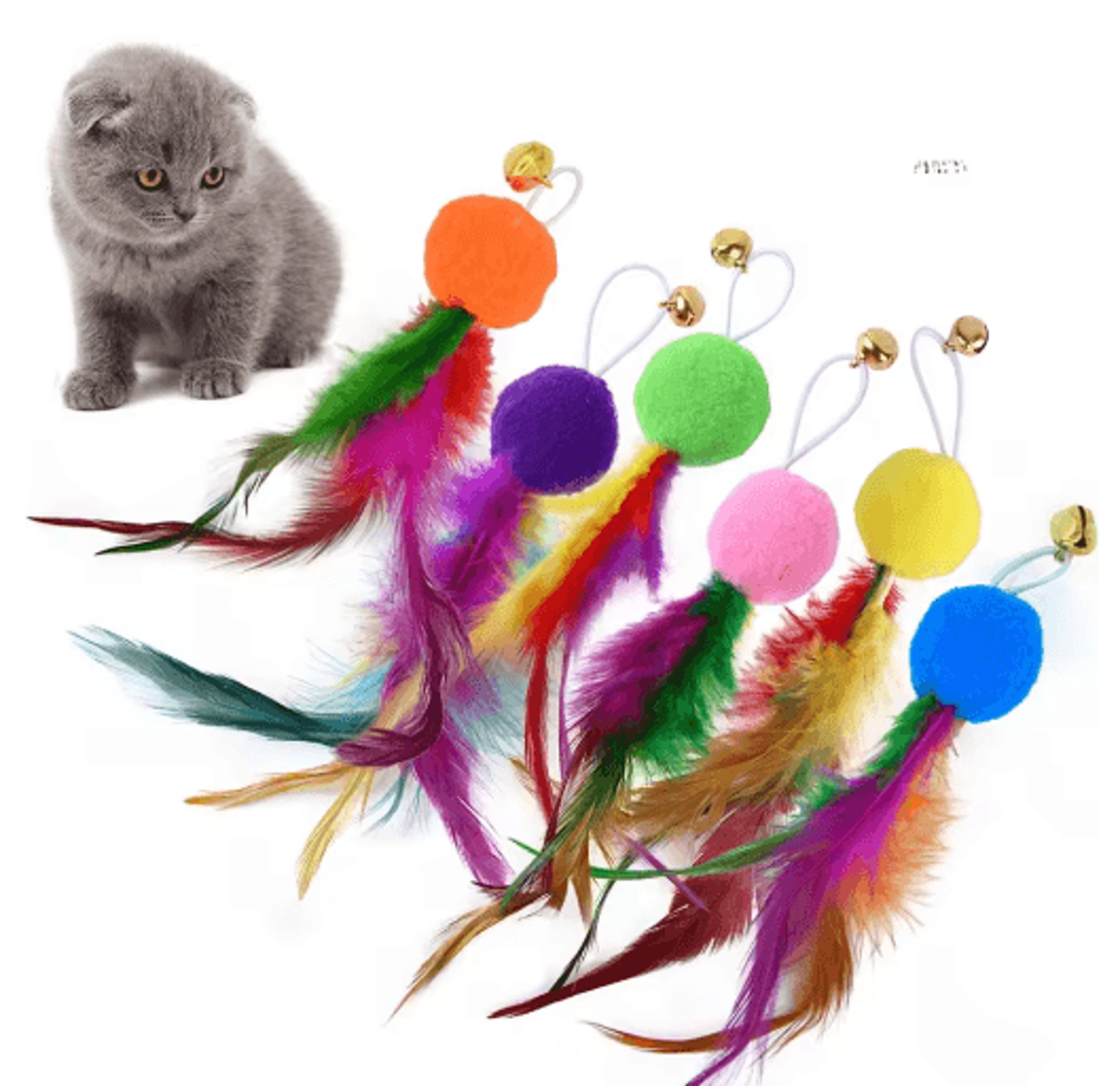 Purr Parts Cat Toy Refill Set  Feather Mouse Worm  Bell Replacement Accessories For Interactive Cat 12