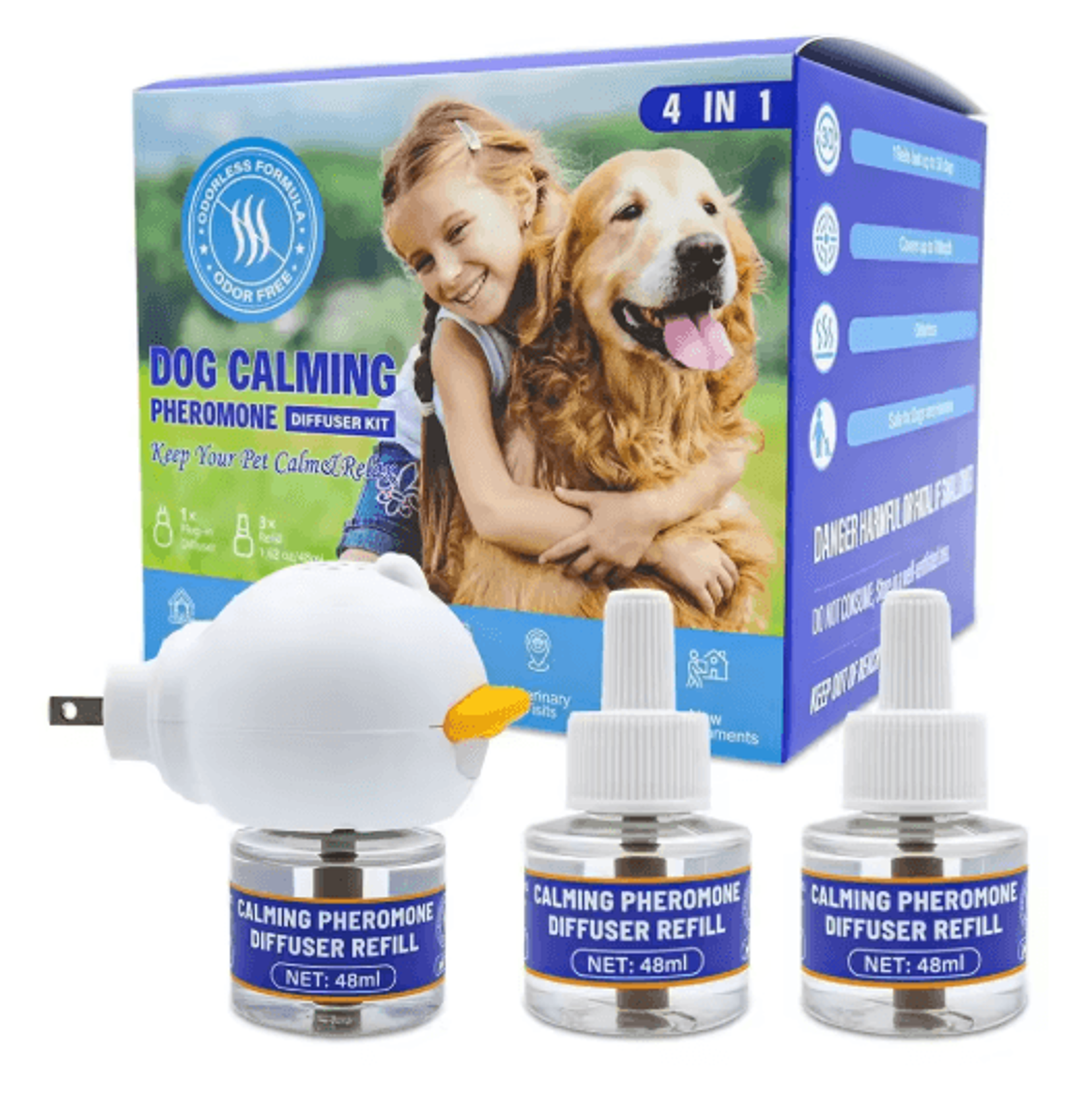 Calm Harmony 4in1 Pet Pheromone Diffuser Set Odorless Stress Relief For Cats  Dogs 5